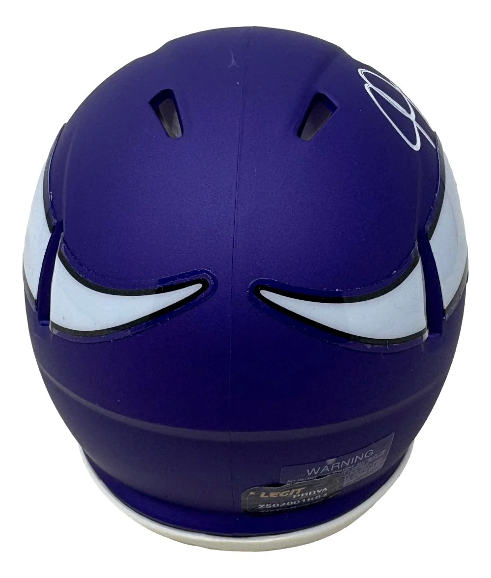 Justin Jefferson Signed Minnesota Vikings Mini Speed Helmet Prova Hologram - Image 2