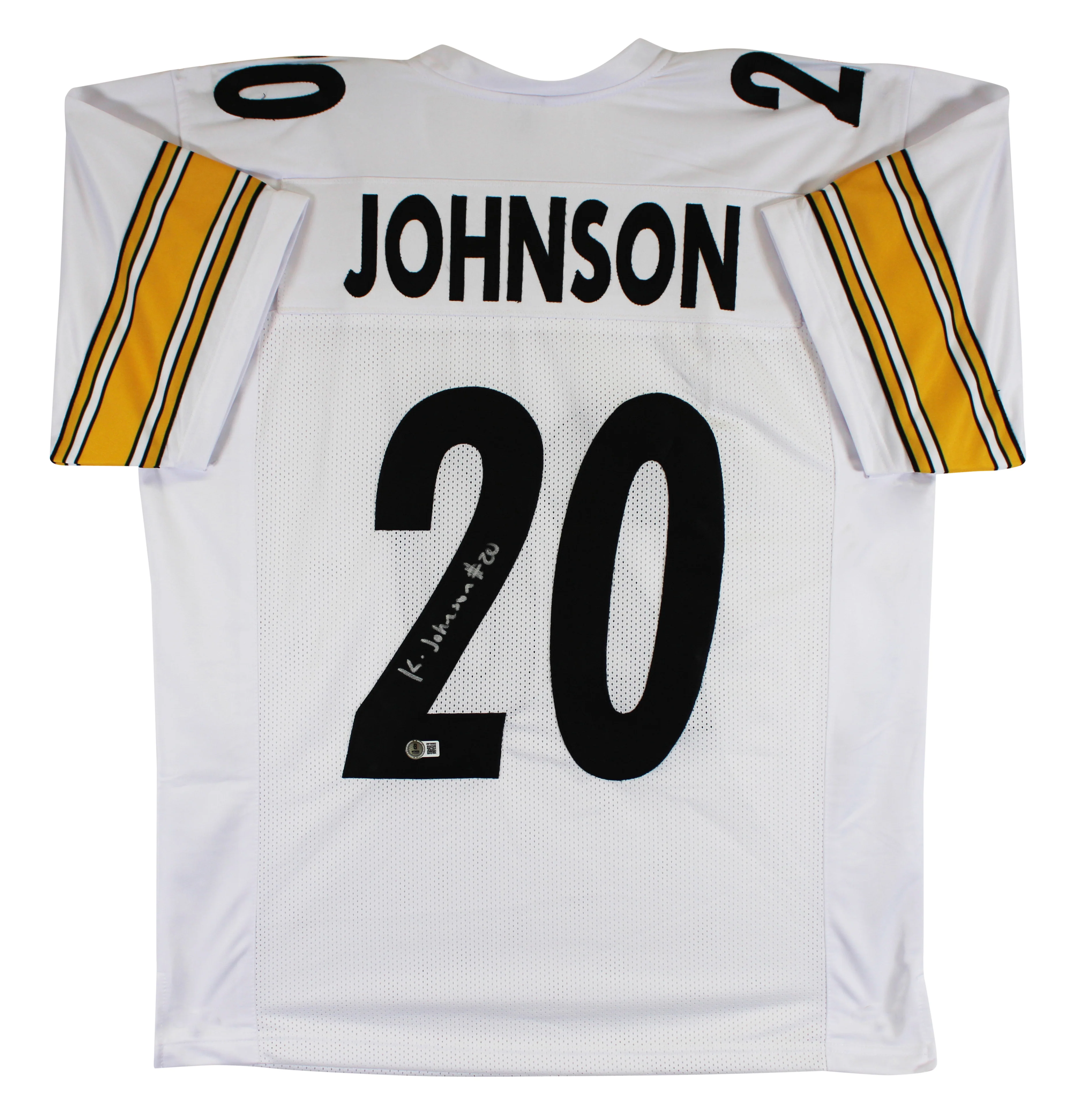 Kaleb Johnson Authentic Signed White Pro Style Jersey Autographed BAS Witness 2 - Image 2