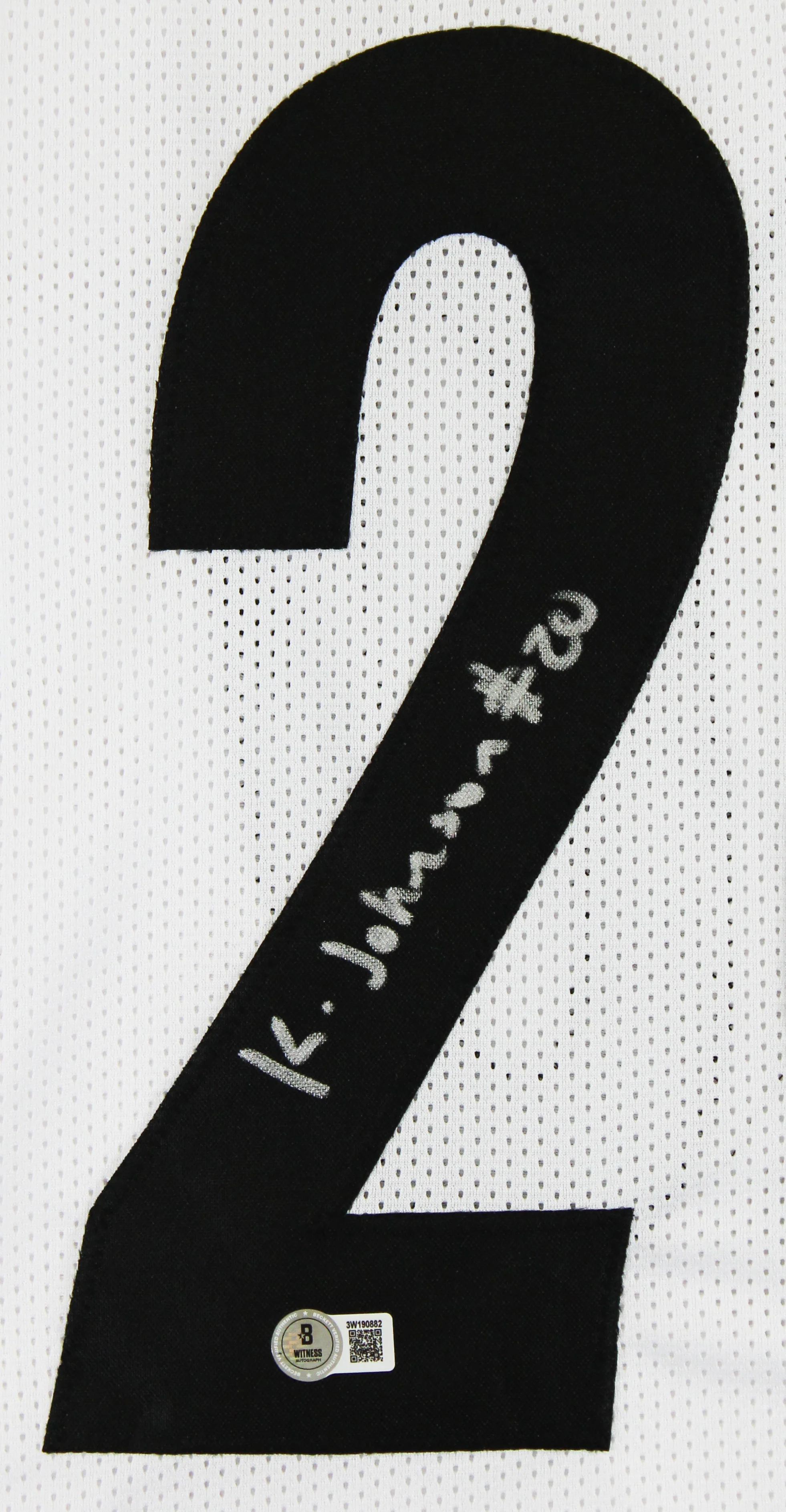 Kaleb Johnson Authentic Signed White Pro Style Jersey Autographed BAS Witness 2 - Image 3