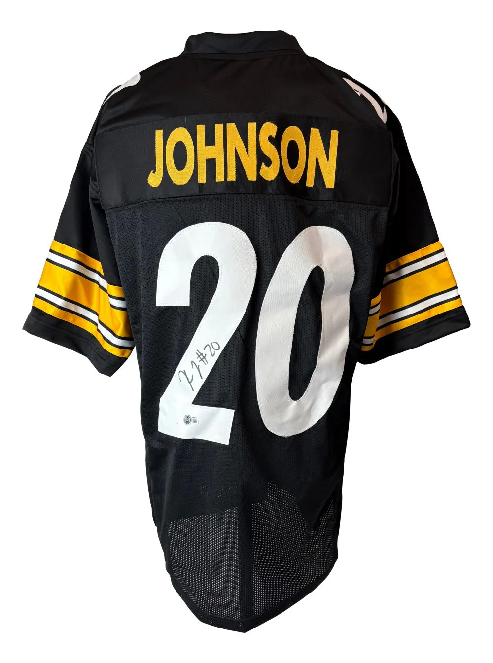 Kaleb Johnson Pittsburgh Signed Black Football Jersey BAS