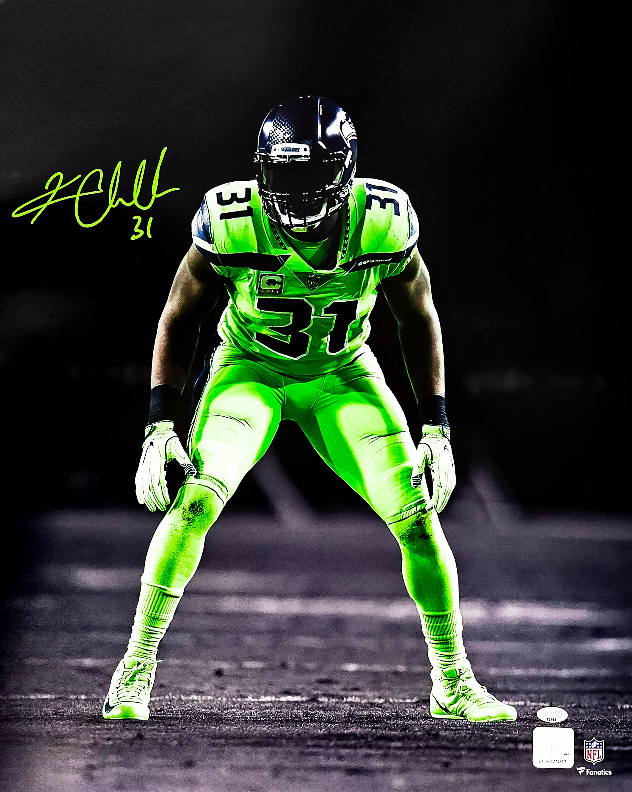 Kam Chancellor Autographed Framed 16x20 Photo Seattle Seahawks Color Rush MCS Holo Stock #254245 - Image 2