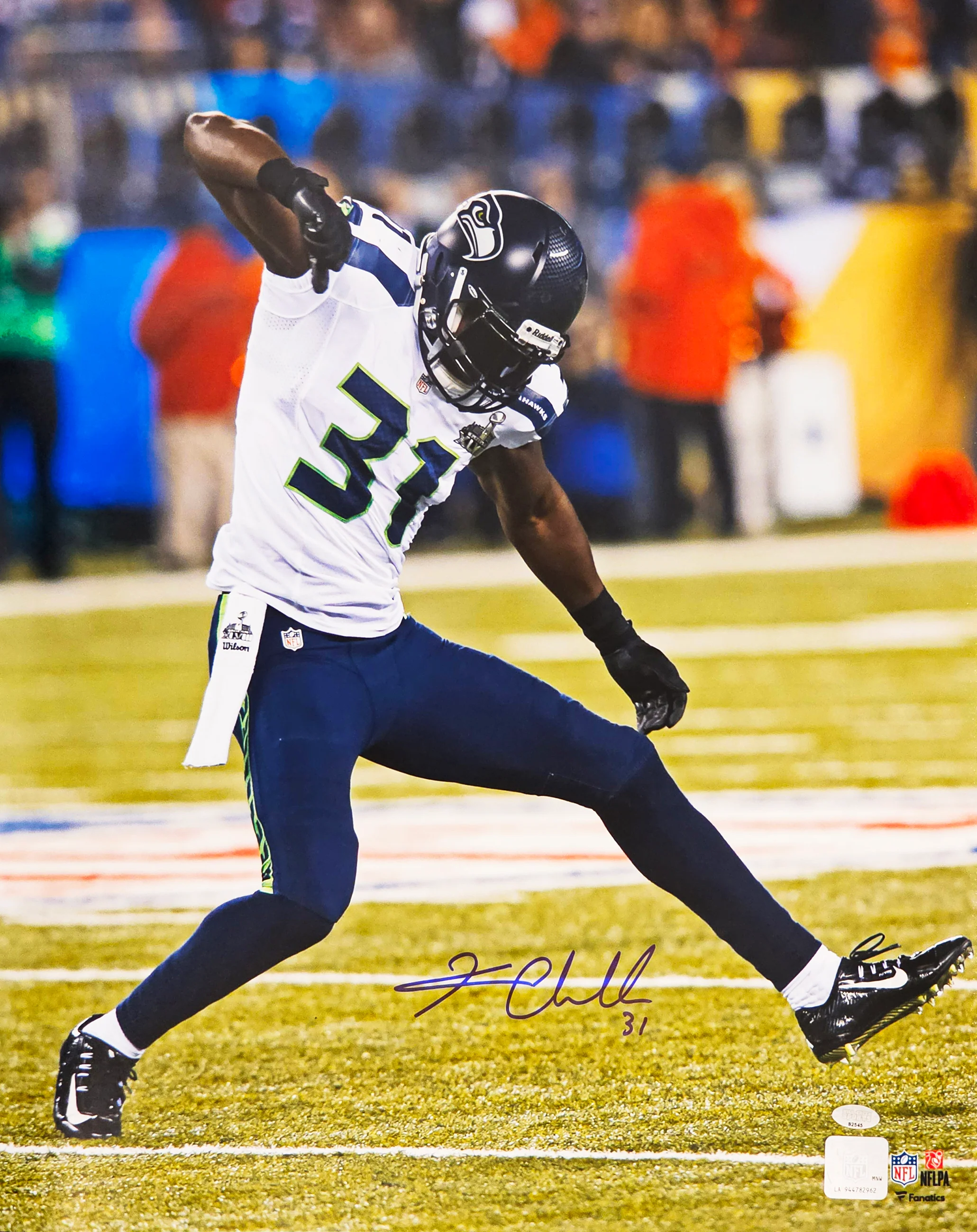 Kam Chancellor Autographed Framed 16x20 Photo Seattle Seahawks SB XLVIII MCS Holo Stock #254246 - Image 2