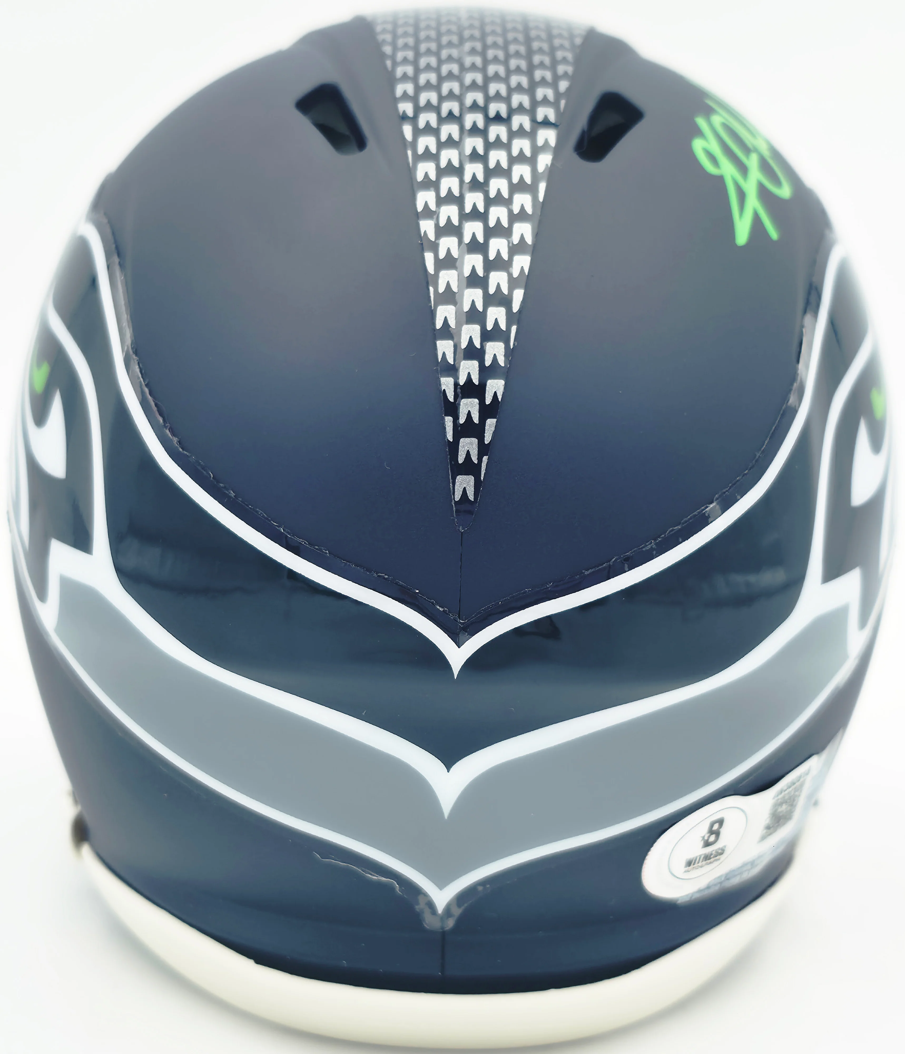 Kam Chancellor Autographed Seattle Seahawks Blue Speed Mini Helmet (Smudged) Beckett BAS Witness #4W380918 - Image 4