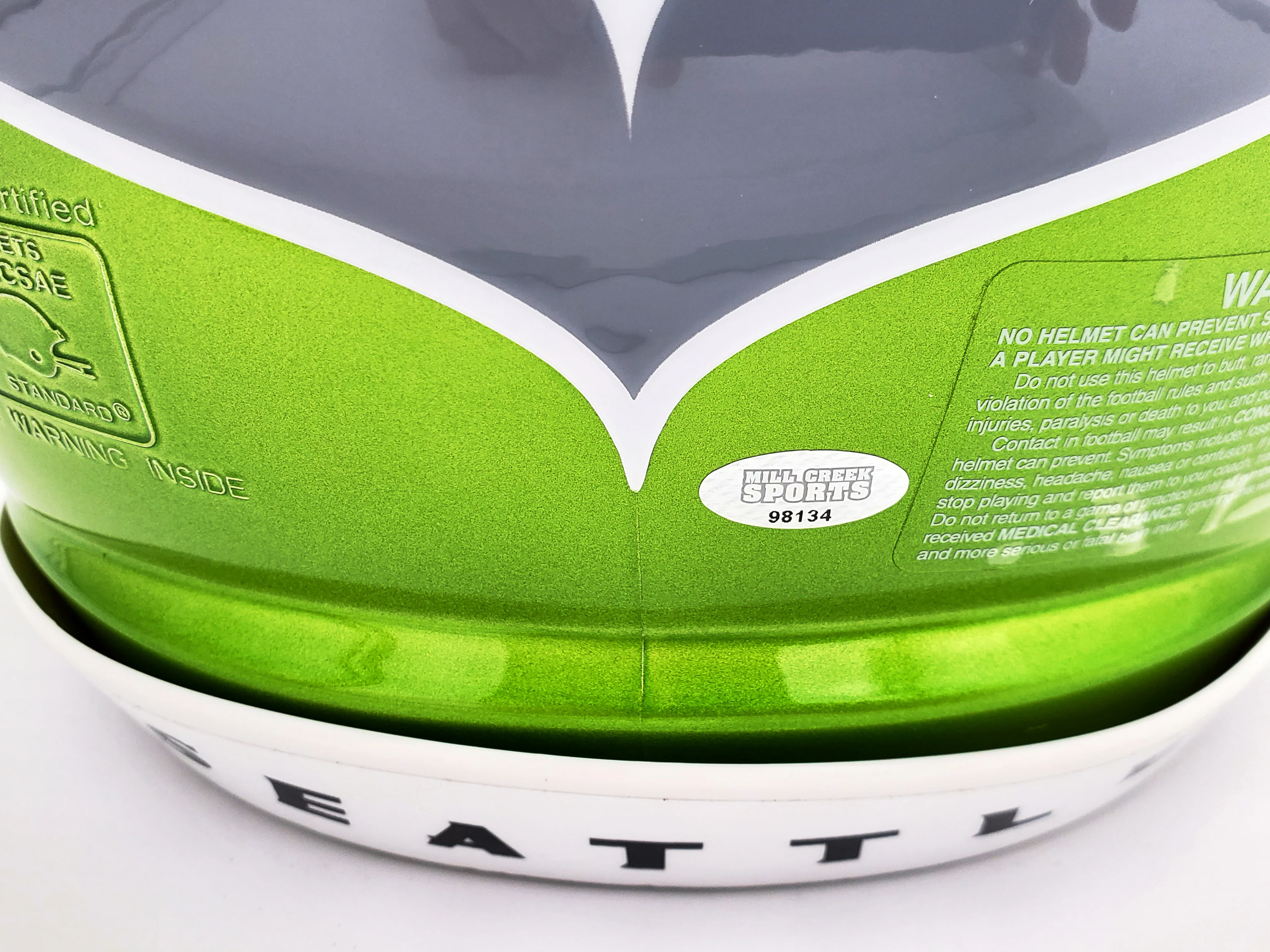 Kam Chancellor Autographed Seattle Seahawks Flash Green Full Size Authentic Speed Helmet "SB Champs" MCS Holo Stock #197182 - Image 5