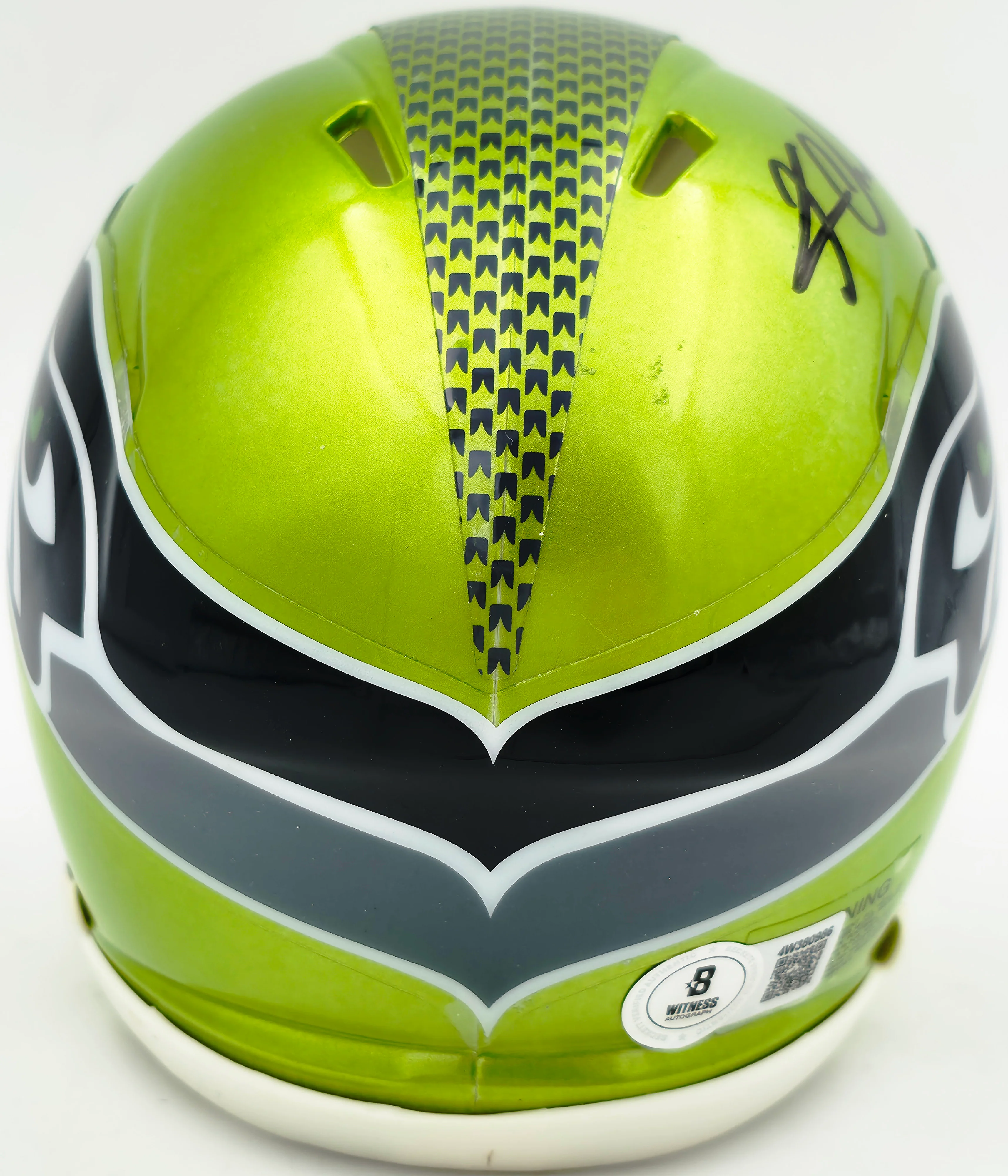 Kam Chancellor Autographed Seattle Seahawks Flash Green Speed Mini Helmet Beckett BAS Witness Stock #259853 - Image 4