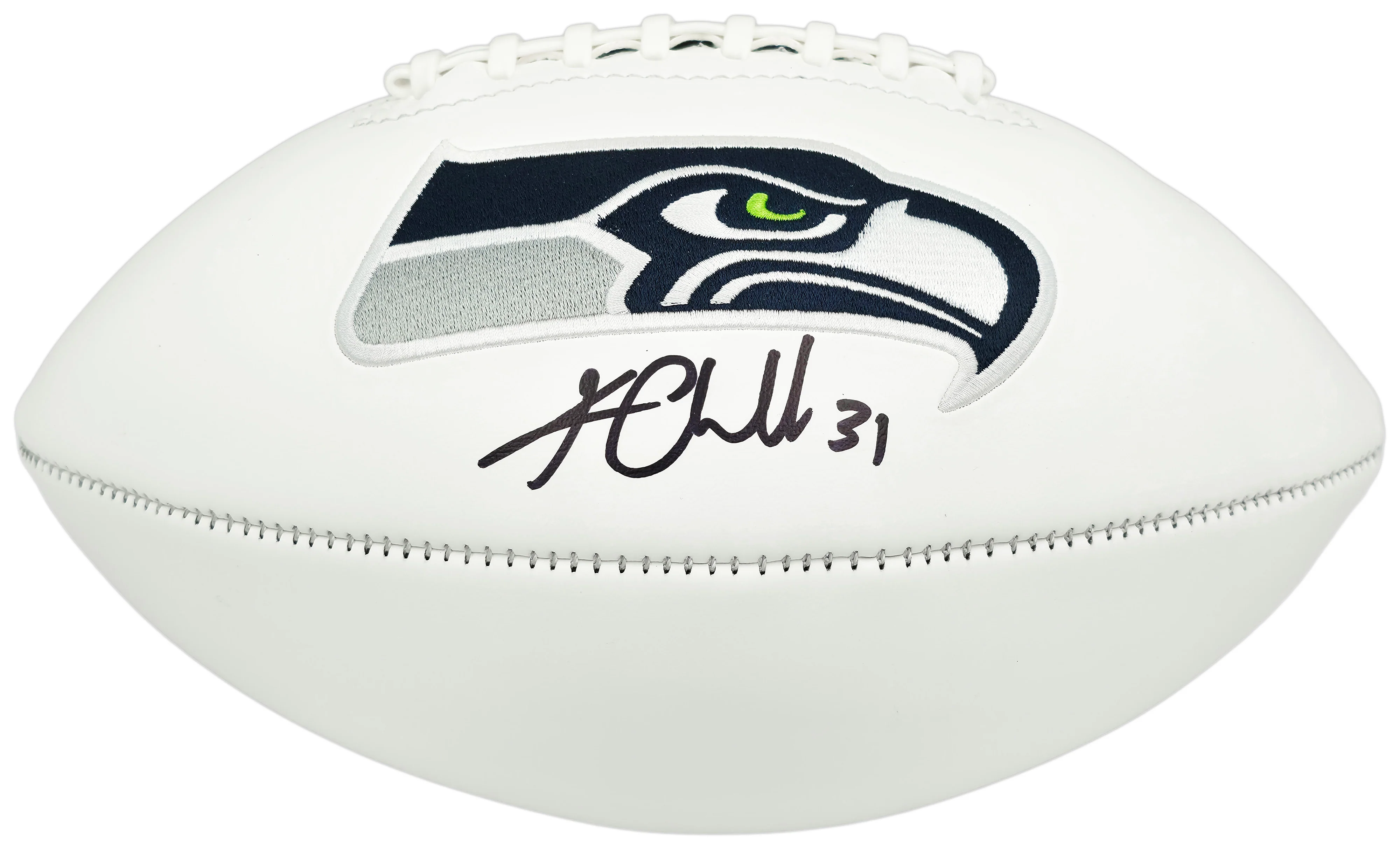 Kam Chancellor Autographed White Seattle Seahawks Logo Football Beckett BAS Witness Stock #259858 - Image 2