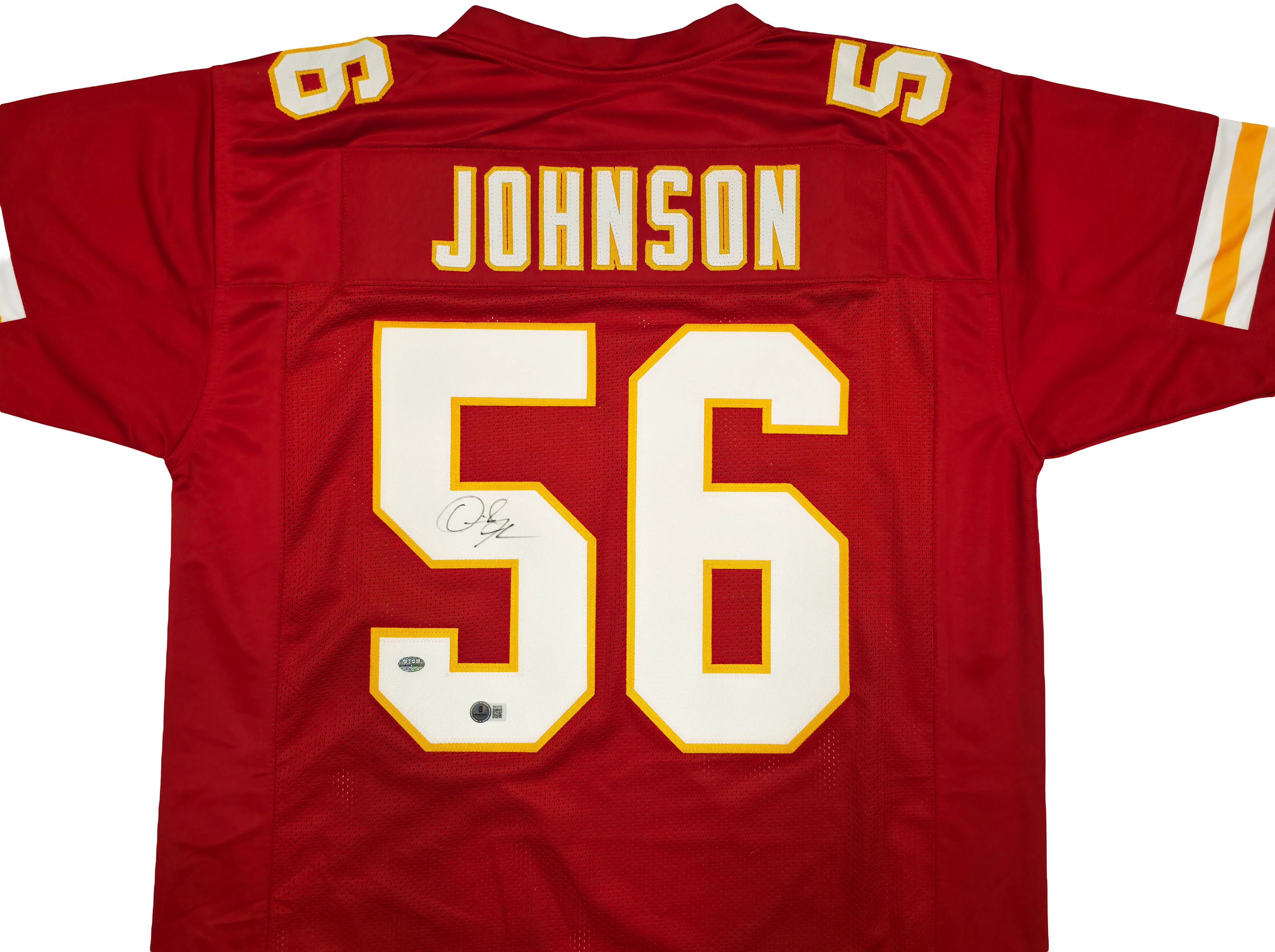Kansas City Chiefs Derrick Johnson Autographed Red Jersey Beckett BAS QR Stock #253405 - Image 2