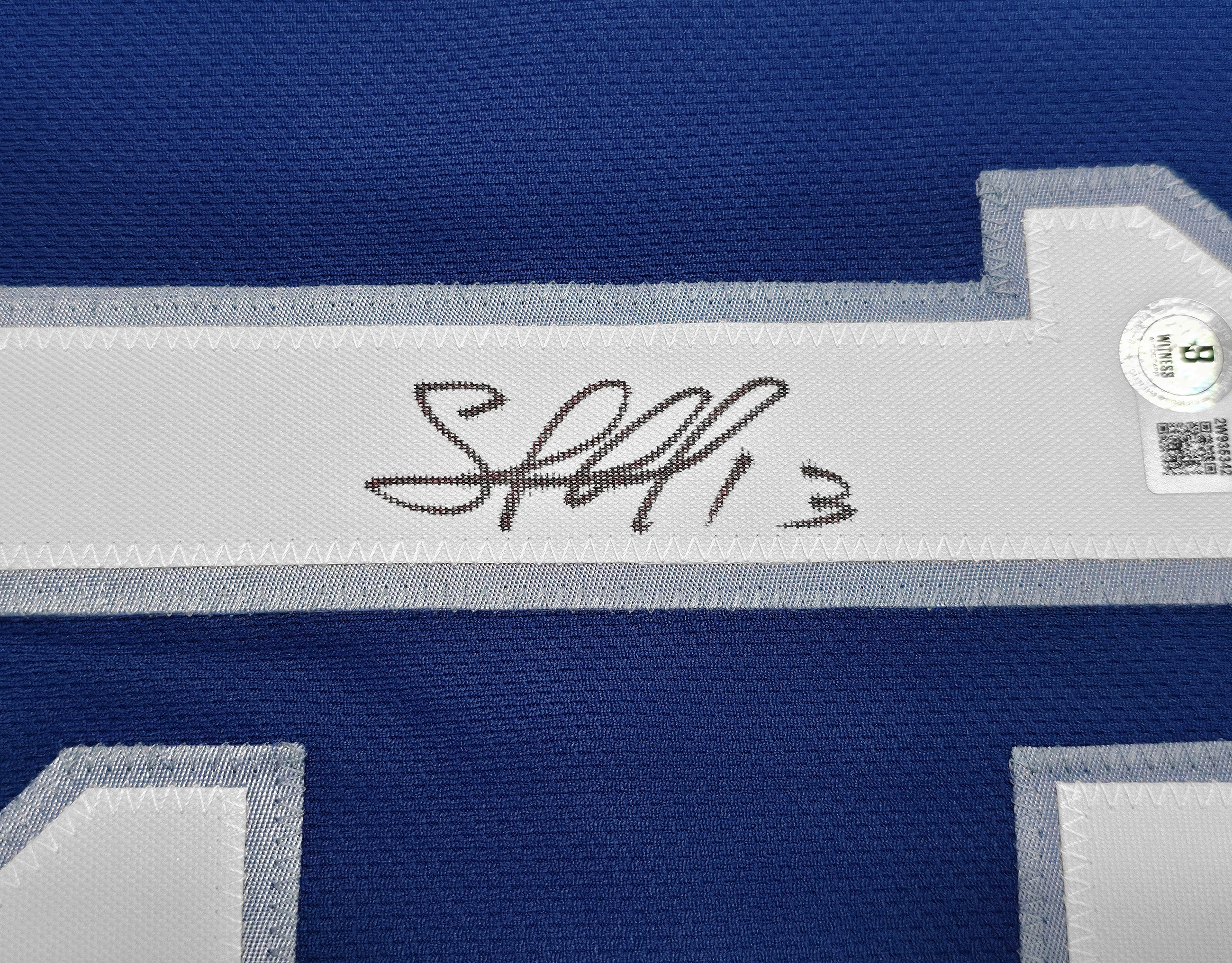 Kansas City Royals Salvador Perez Autographed Blue Nike Authentic Collection Jersey Size 44 Beckett BAS Witness Stock #253491 - Image 3
