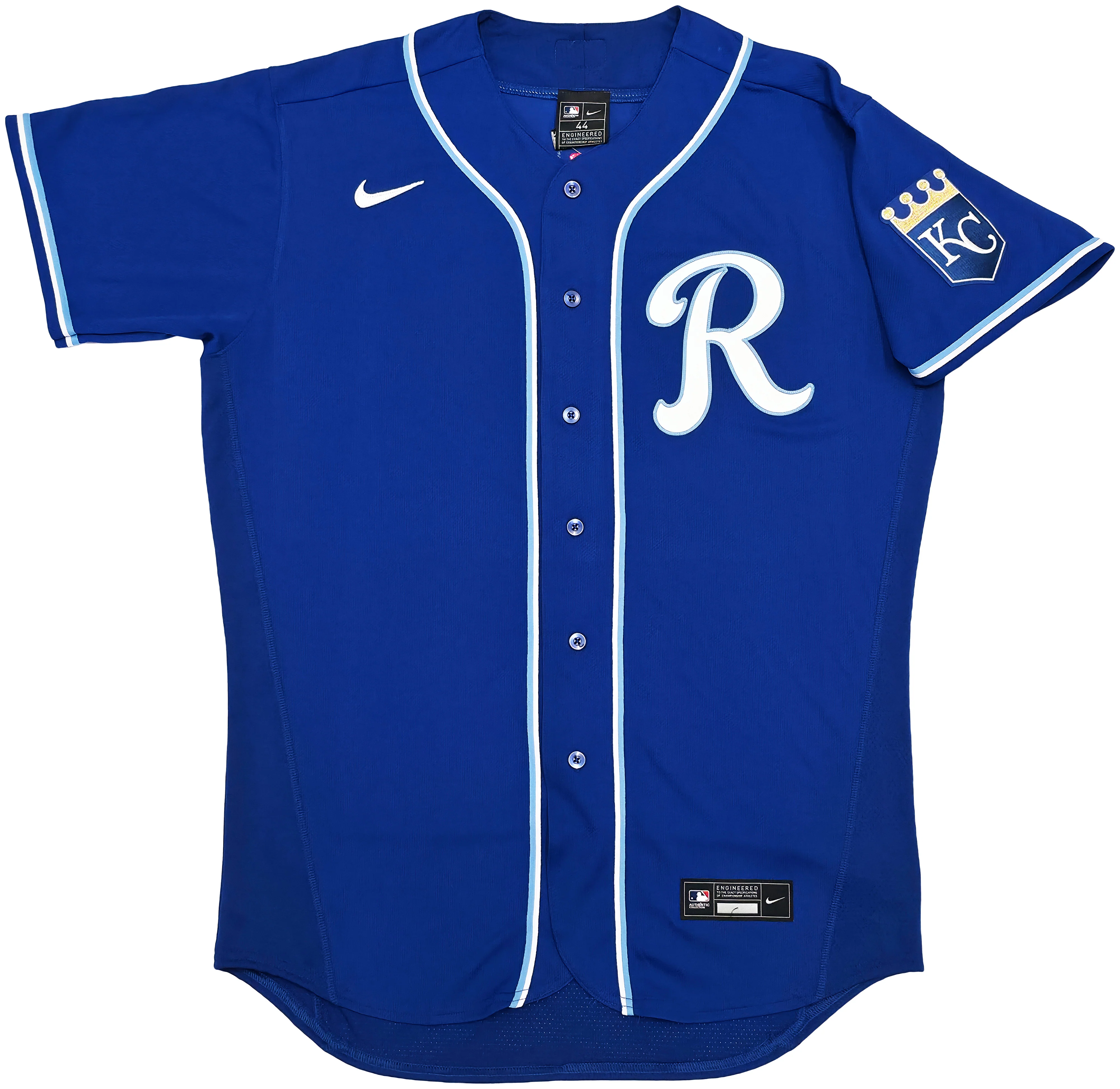 Kansas City Royals Salvador Perez Autographed Blue Nike Authentic Collection Jersey Size 44 Beckett BAS Witness Stock #253491 - Image 5