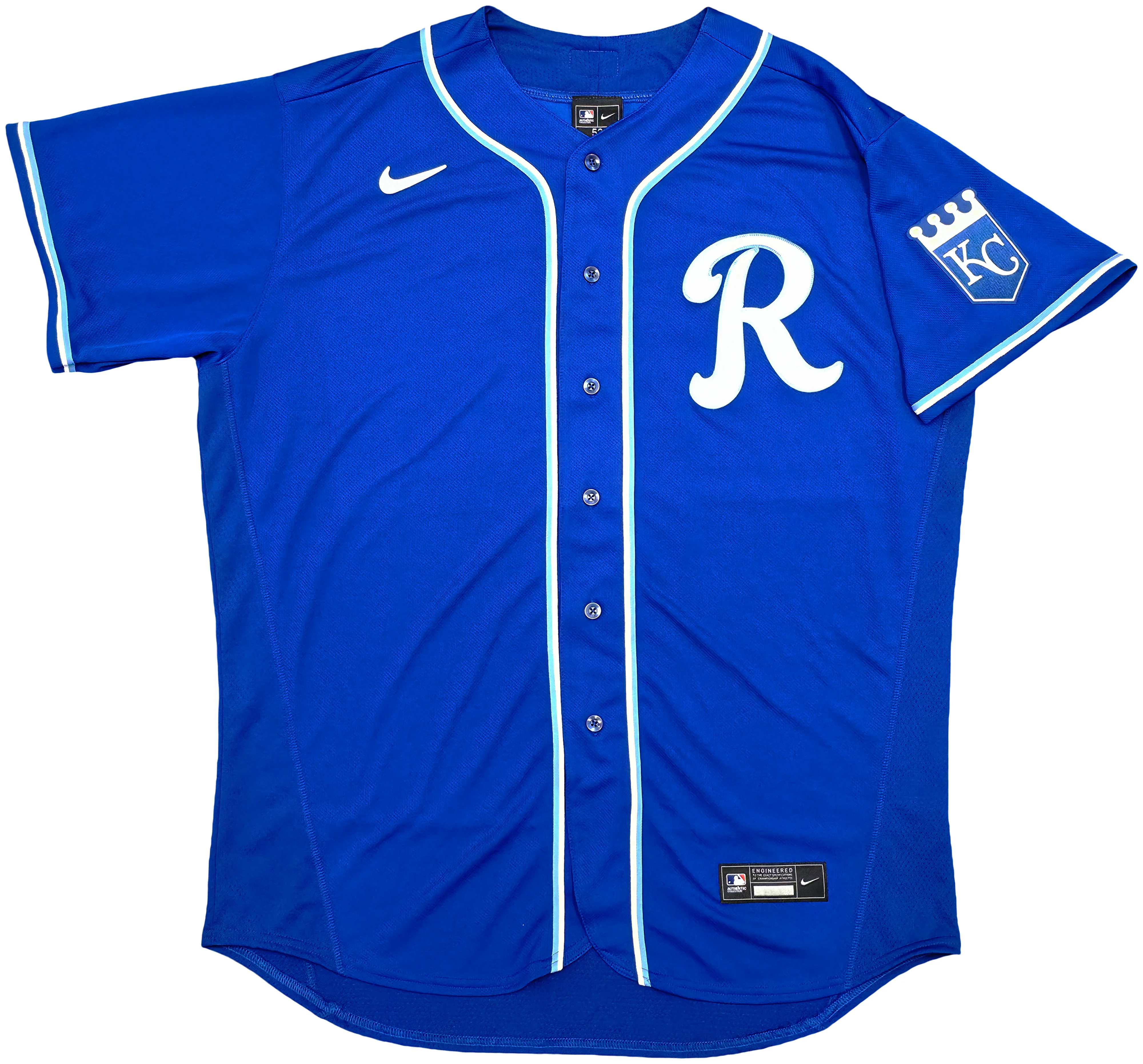 Kansas City Royals Salvador Perez Autographed Blue Nike Authentic Collection Jersey Size 52 Beckett BAS Witness Stock #253493 - Image 5