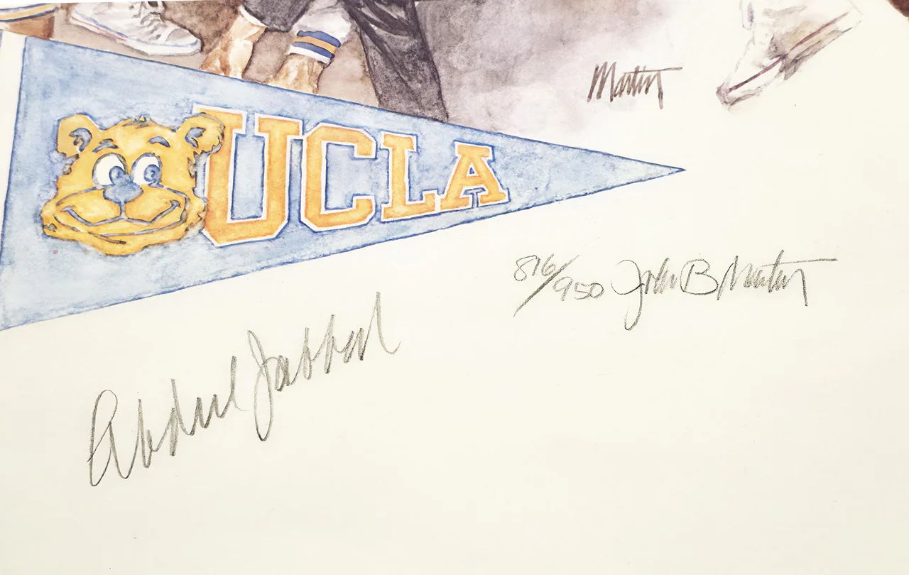 Kareem Abdul Jabbar Autographed 22x28 Lithograph UCLA Bruins NCAA Final Four 1960-69 Beckett BAS #BM37171 - Image 2
