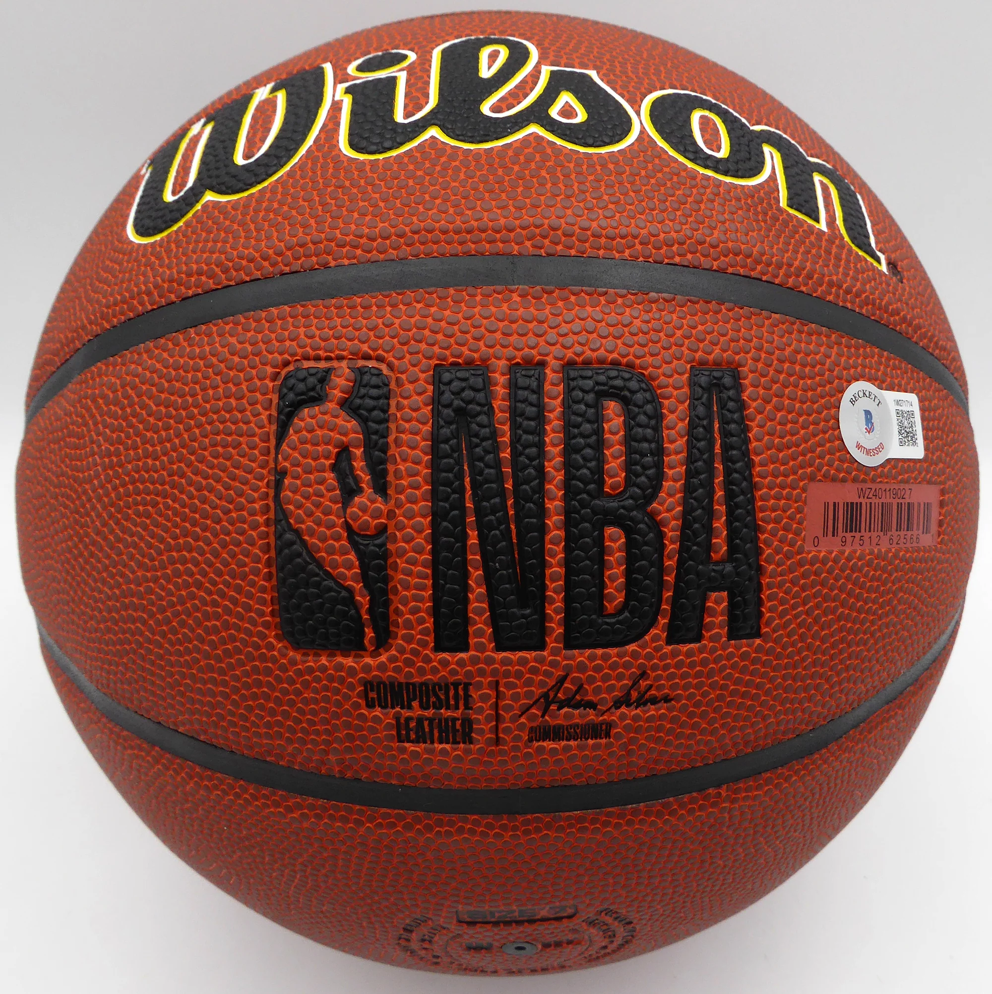 Karl Malone & John Stockton Autographed Wilson Basketball Utah Jazz (Smudged) Beckett BAS QR #1W271714 - Image 5