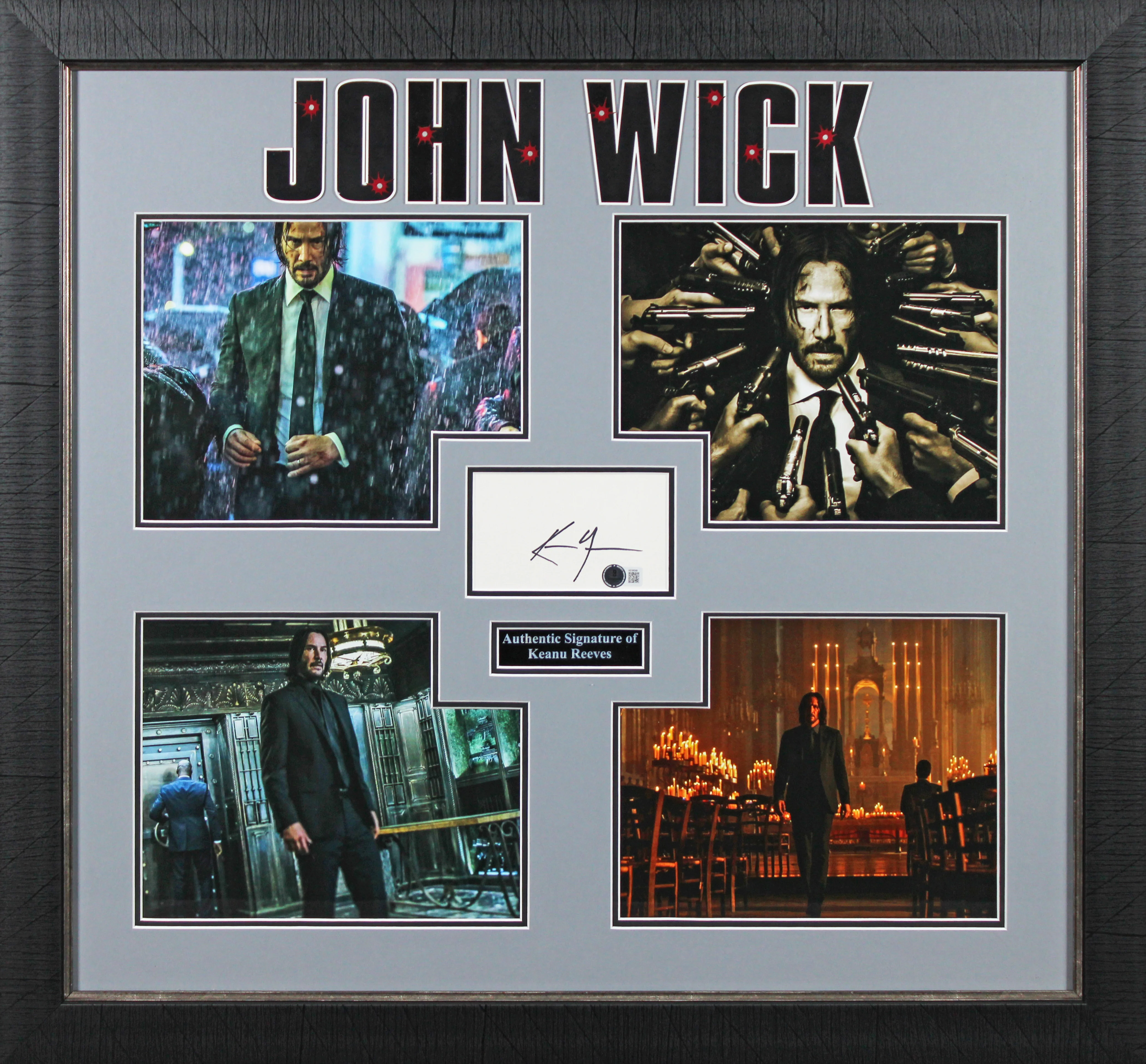 Keanu Reeves John Wick Authentic Signed Framed Display Autographed BAS - Image 2