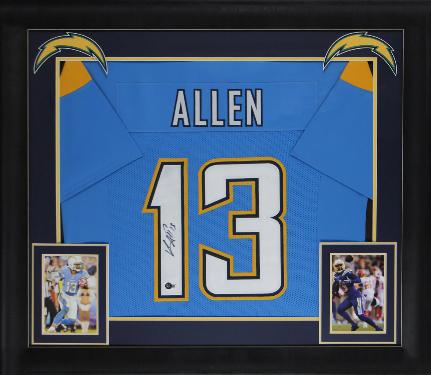 Keenan Allen Authentic Signed Powder Blue Pro Style Framed Jersey BAS Witnessed - Image 2