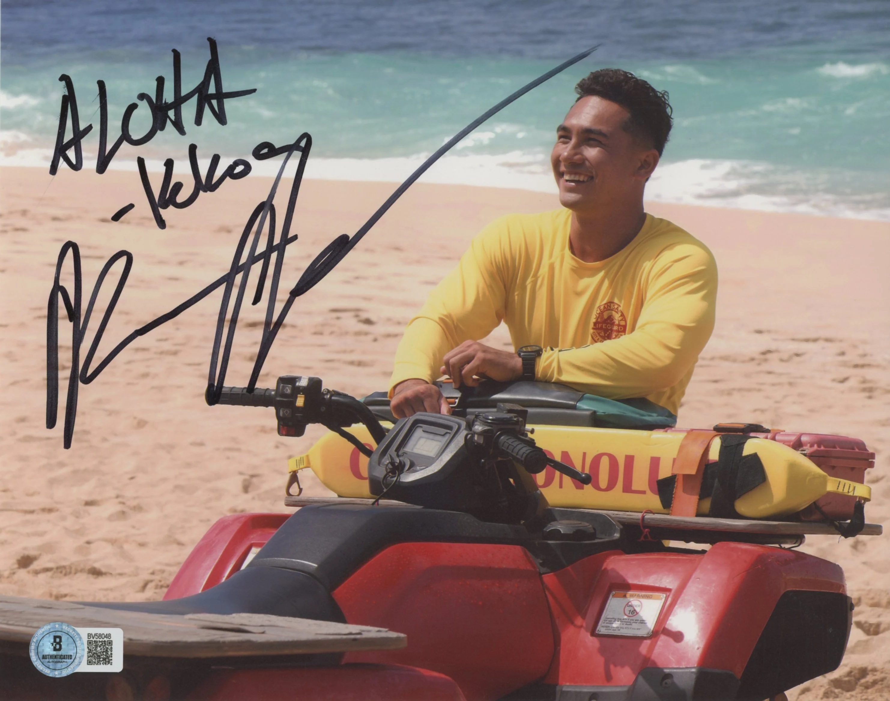 Kekoa Kekumano Rescue: HI-Surf "Aloha Kekoa" Signed 8x10 Photo BAS #BV58048 - Image 2