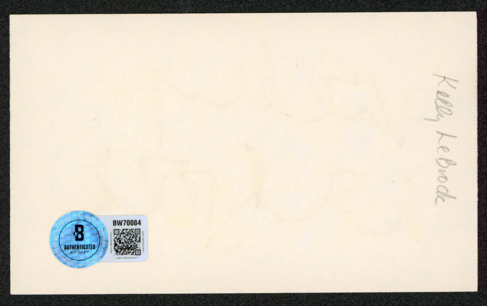 Kelly LeBrock Weird Science Authentic Signed 3x5 Index Card BAS #BW70084 - Image 3