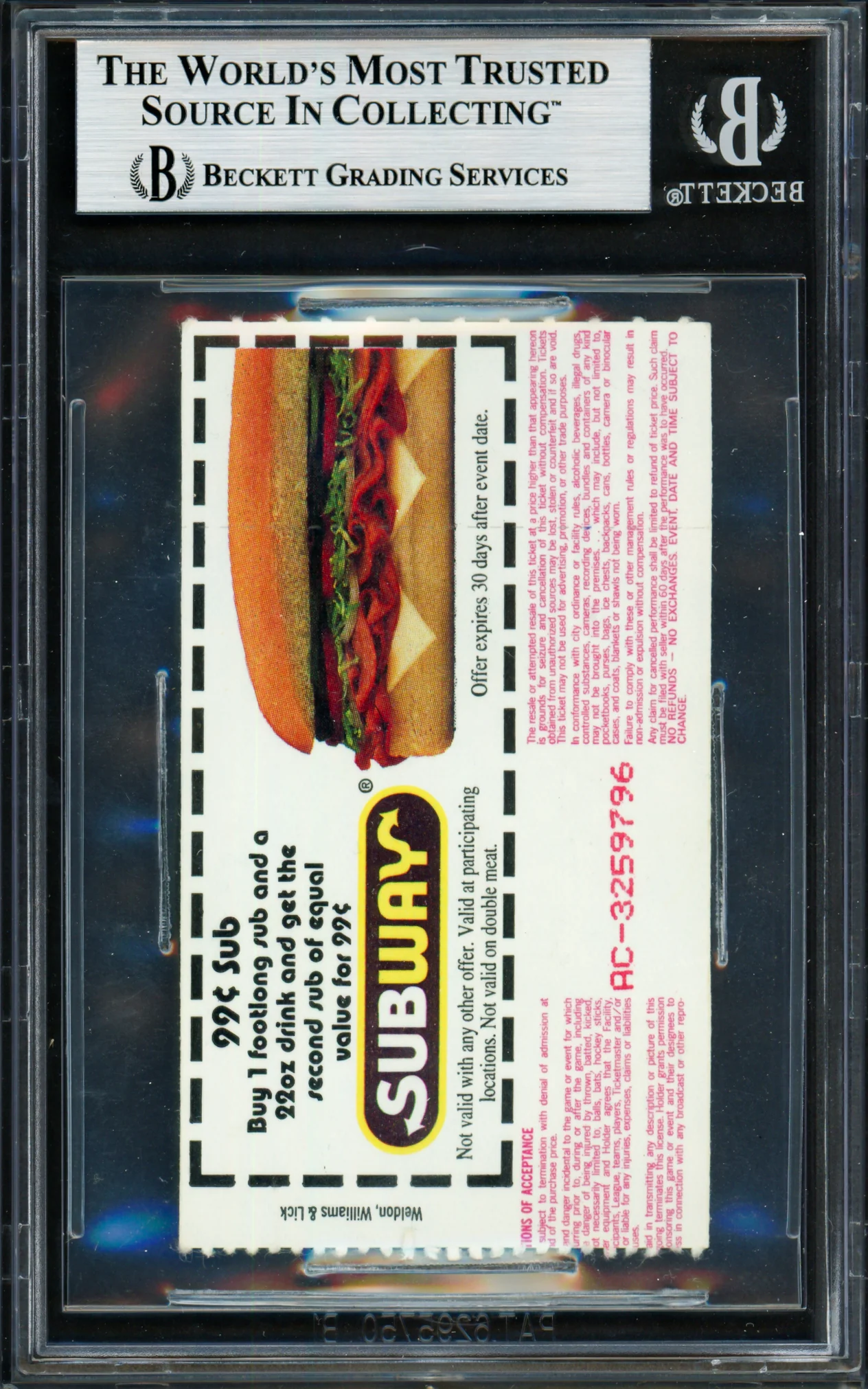 Ken Griffey Jr. Autographed 10/2/95 AL West Championship Tie-Breaker Game 5 Ticket Seattle Mariners Beckett BAS #19215623 - Image 2