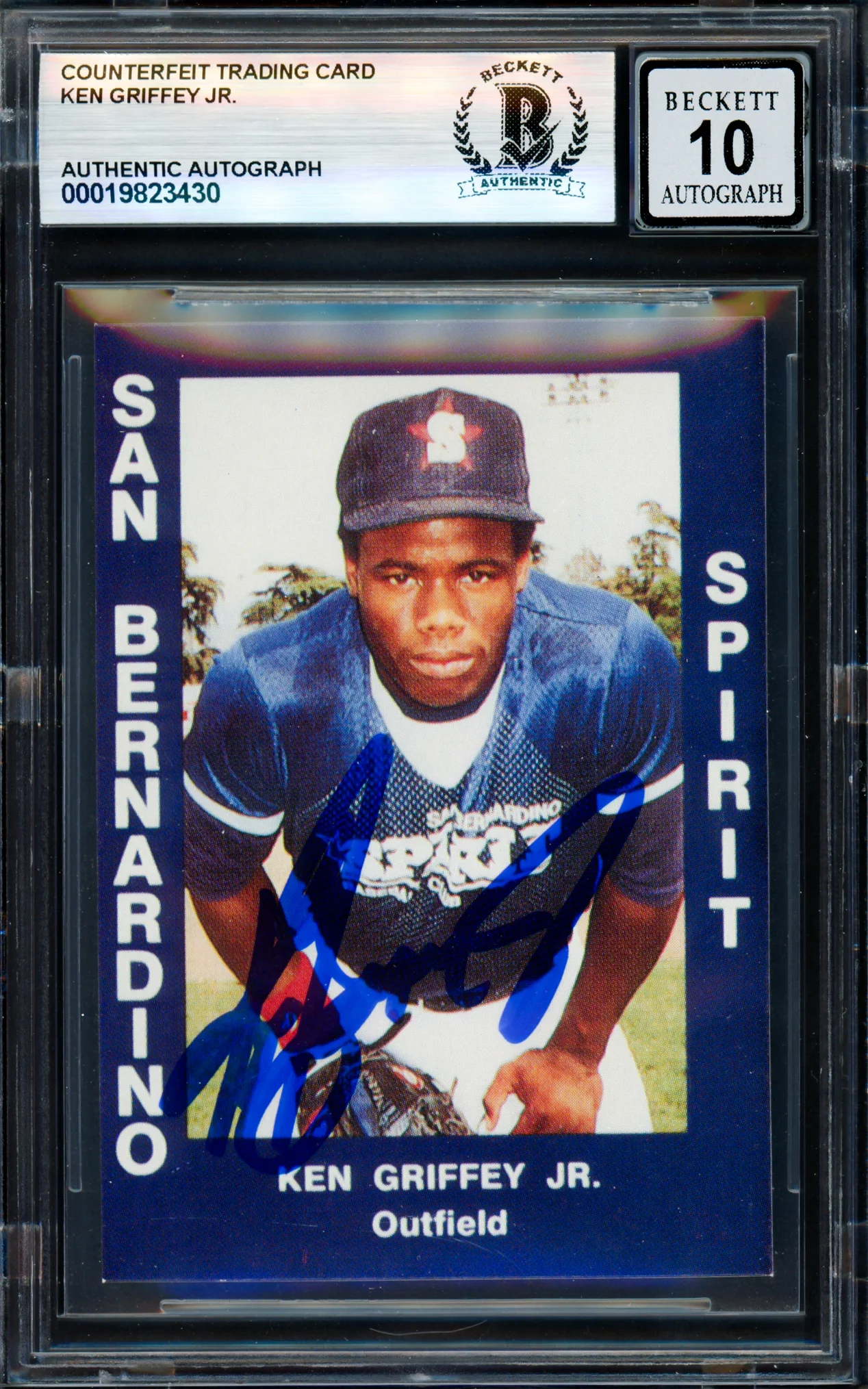 Ken Griffey Jr. Autographed 1988 Cal League Rookie Card #34 Seattle Mariners Auto Grade Gem Mint 10 Beckett BAS #19823430