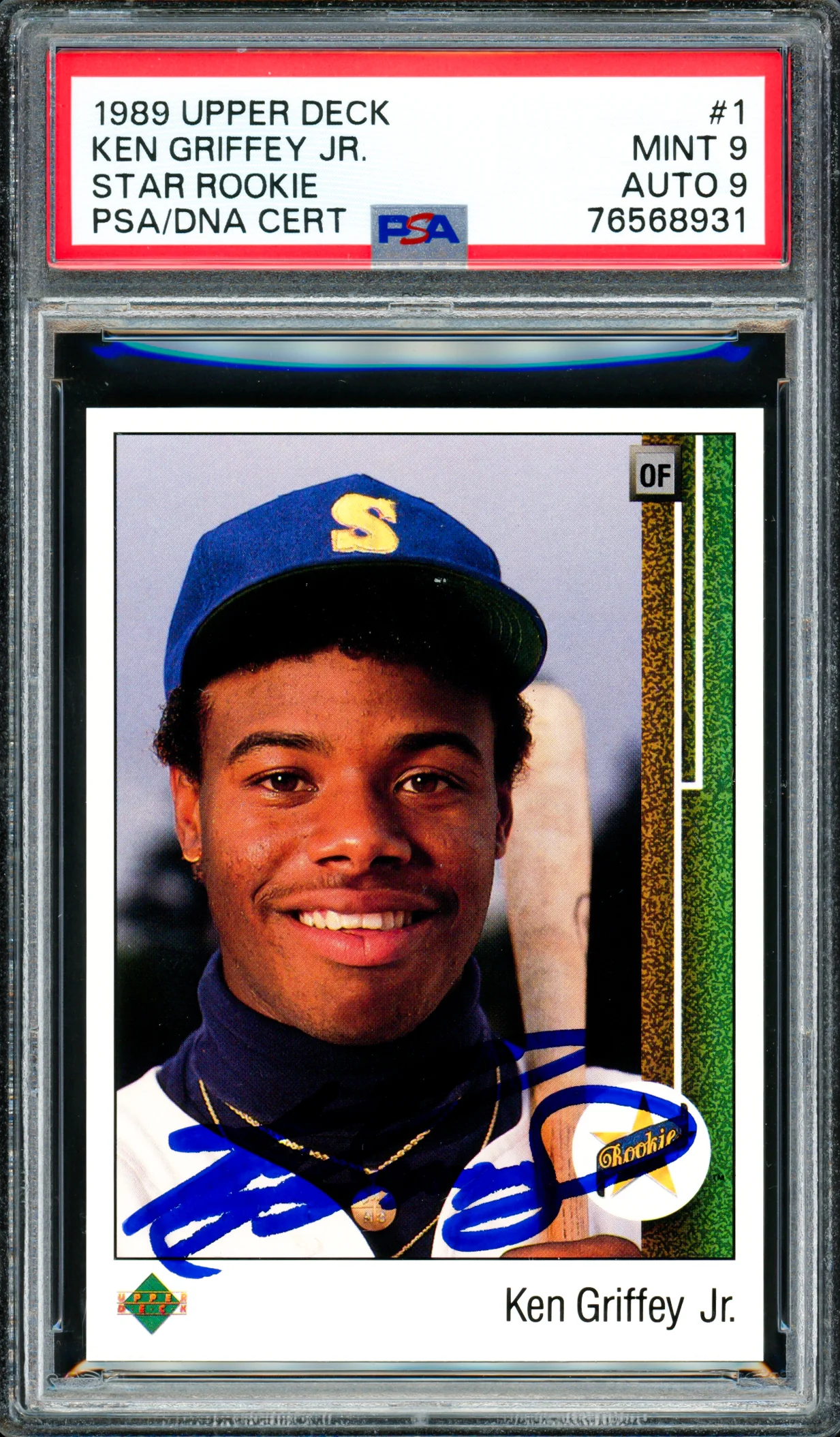 Ken Griffey Jr. Autographed 1989 Upper Deck Rookie Card #1 Seattle Mariners PSA 9 Auto Grade Mint 9 PSA/DNA #75668931