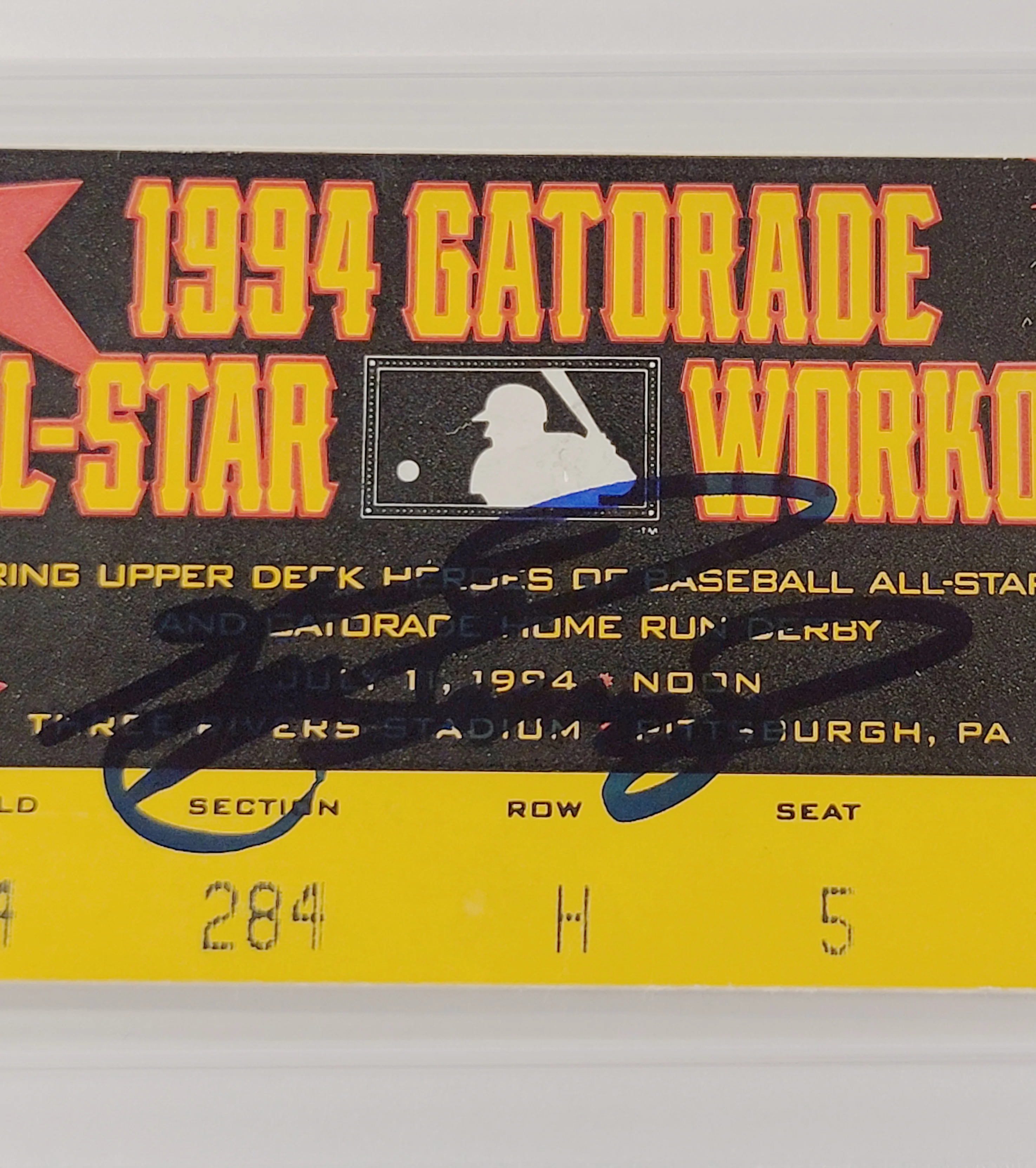 Ken Griffey Jr. Autographed 1994 All Star Home Run Derby Ticket Stub Seattle Mariners Auto Grade Gem Mint 10 Won HR Derby PSA/DNA #84724551 - Image 3