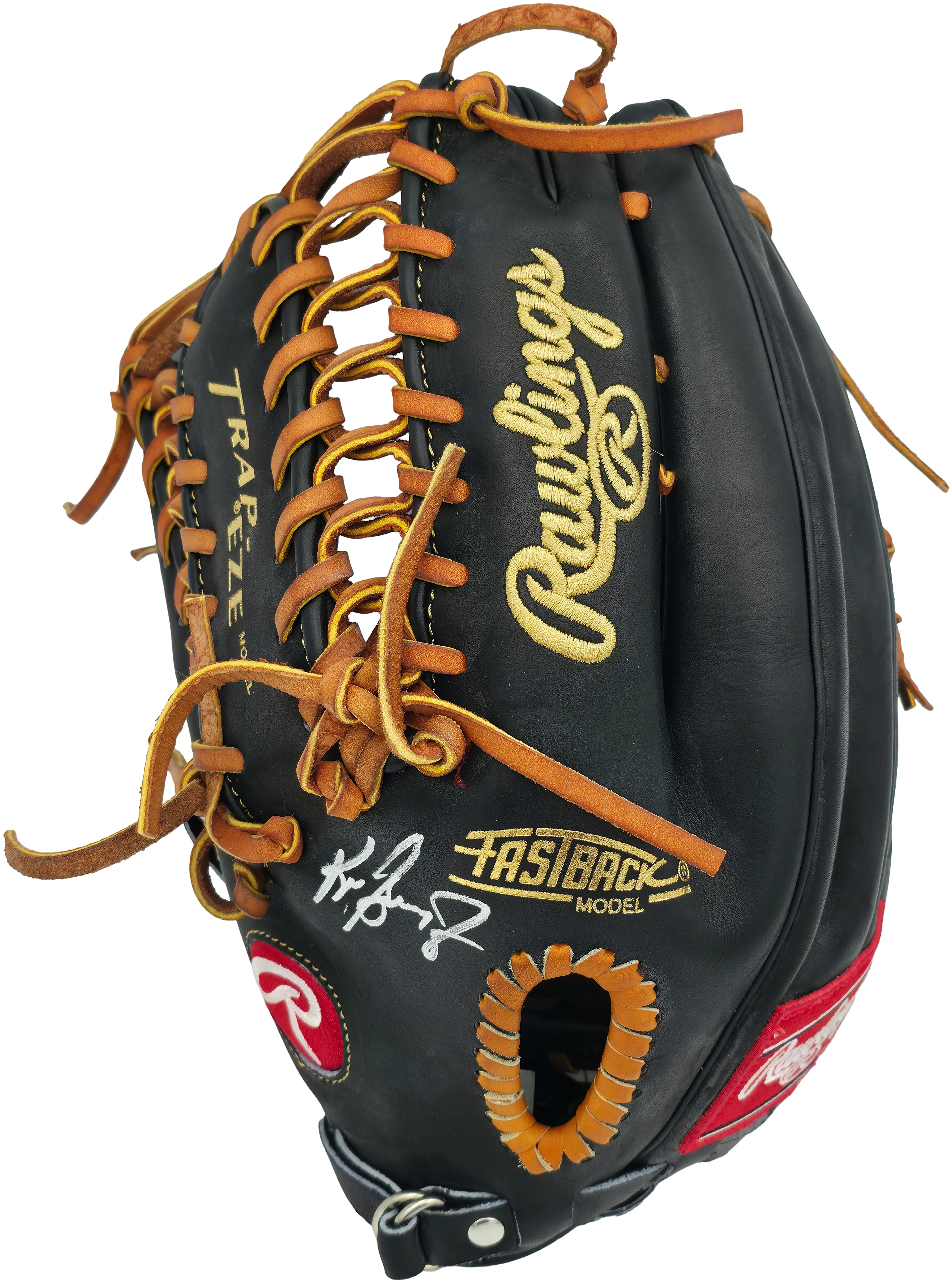 Ken Griffey Jr. Autographed Black Rawlings Heart of the Hide Signature Model Baseball Fielding Glove Seattle Mariners Beckett BAS Witness Stock #262142 - Image 4