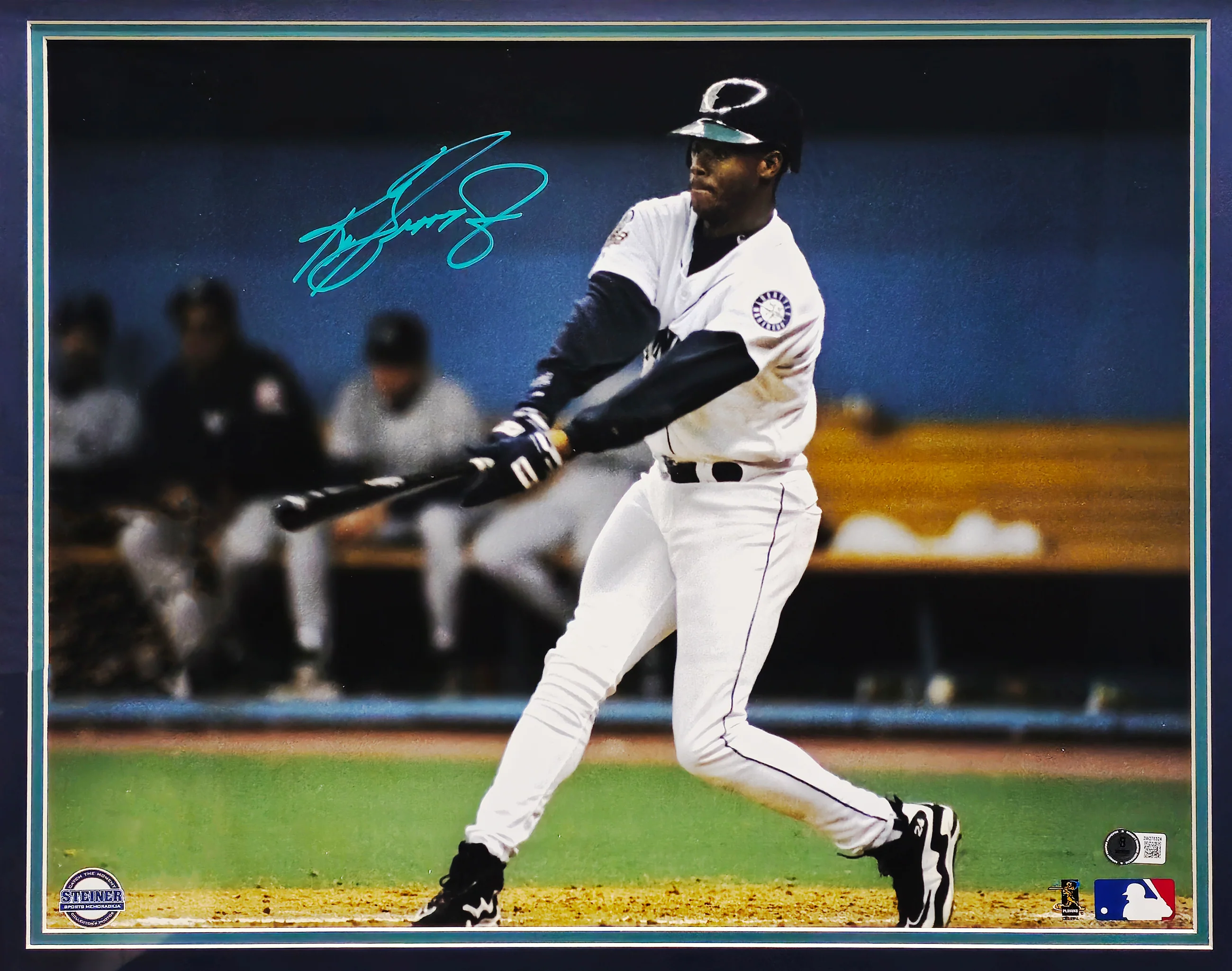 Ken Griffey Jr. Autographed Framed 16x20 Photo Seattle Mariners Swing Beckett BAS QR Stock #235662 - Image 2