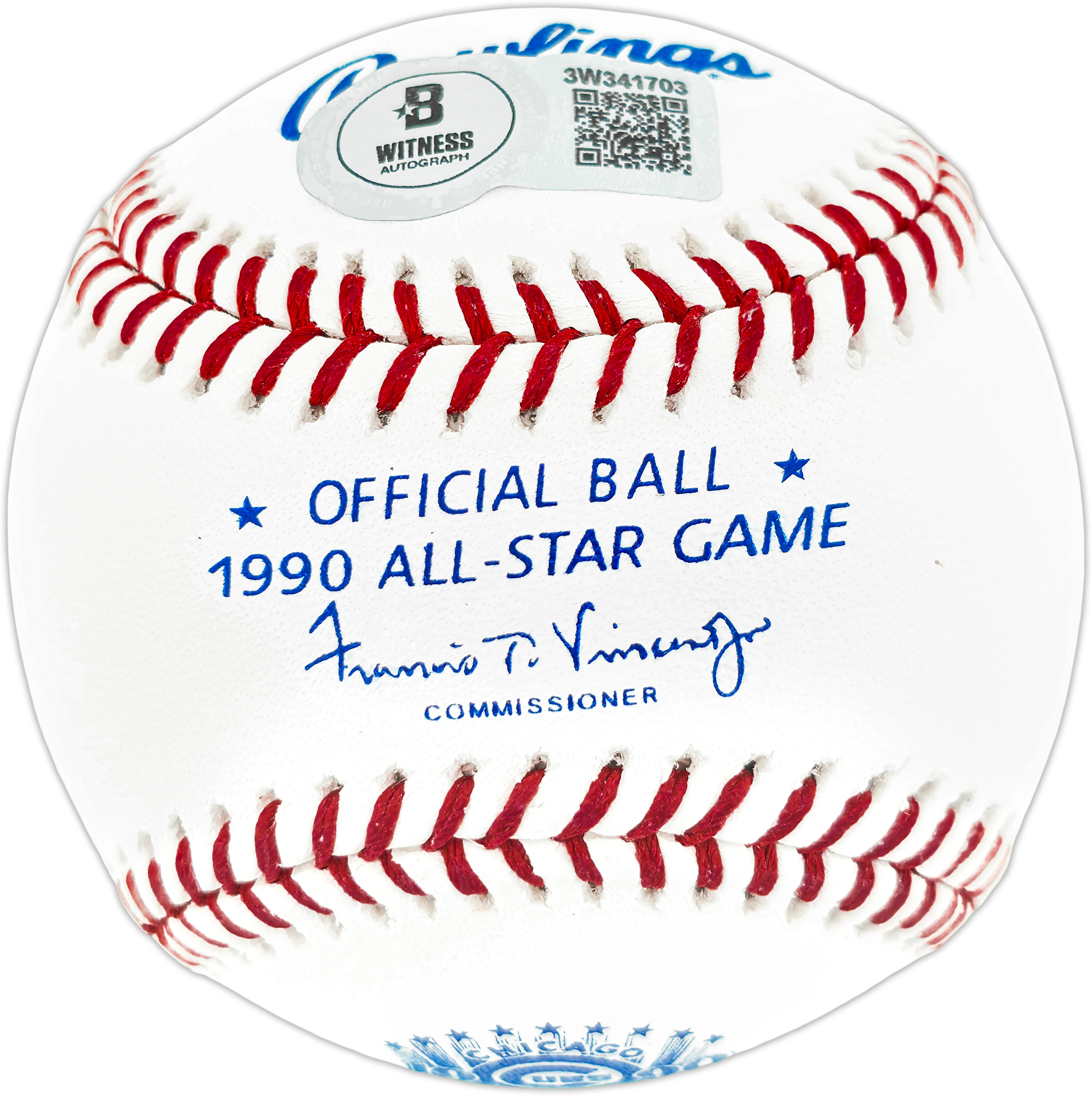 Ken Griffey Jr. Autographed Official 1990 All Star Game Logo Game Baseball Seattle Mariners (First ASG) Beckett BAS Witness Stock #252426 - Image 2