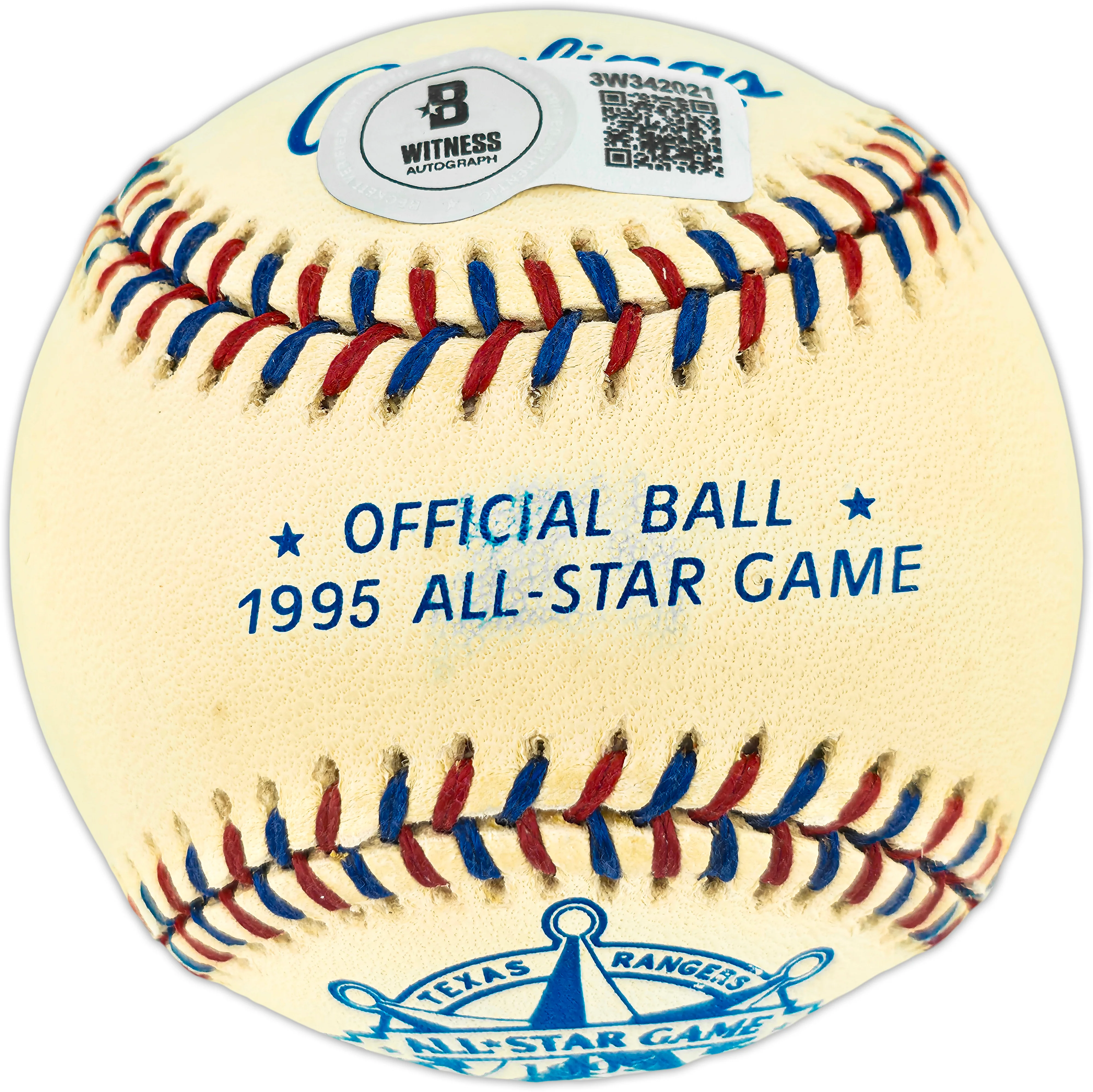Ken Griffey Jr. Autographed Official 1995 All Star Game Logo Baseball Seattle Mariners Beckett BAS Witness #3W342021 - Image 2