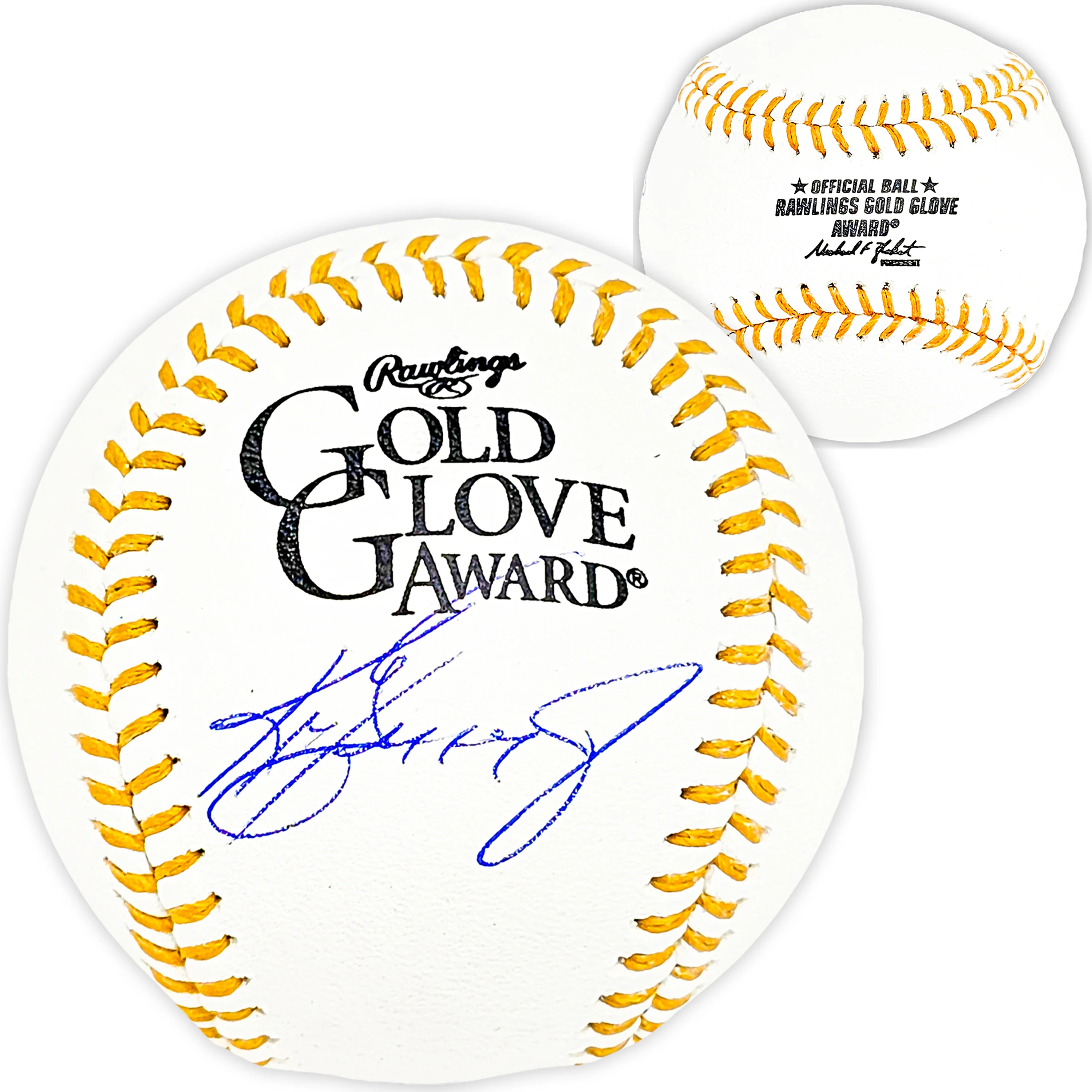 Ken Griffey Jr. Autographed Official Gold Glove Logo Baseball Seattle Mariners Beckett BAS Witness Stock #206029