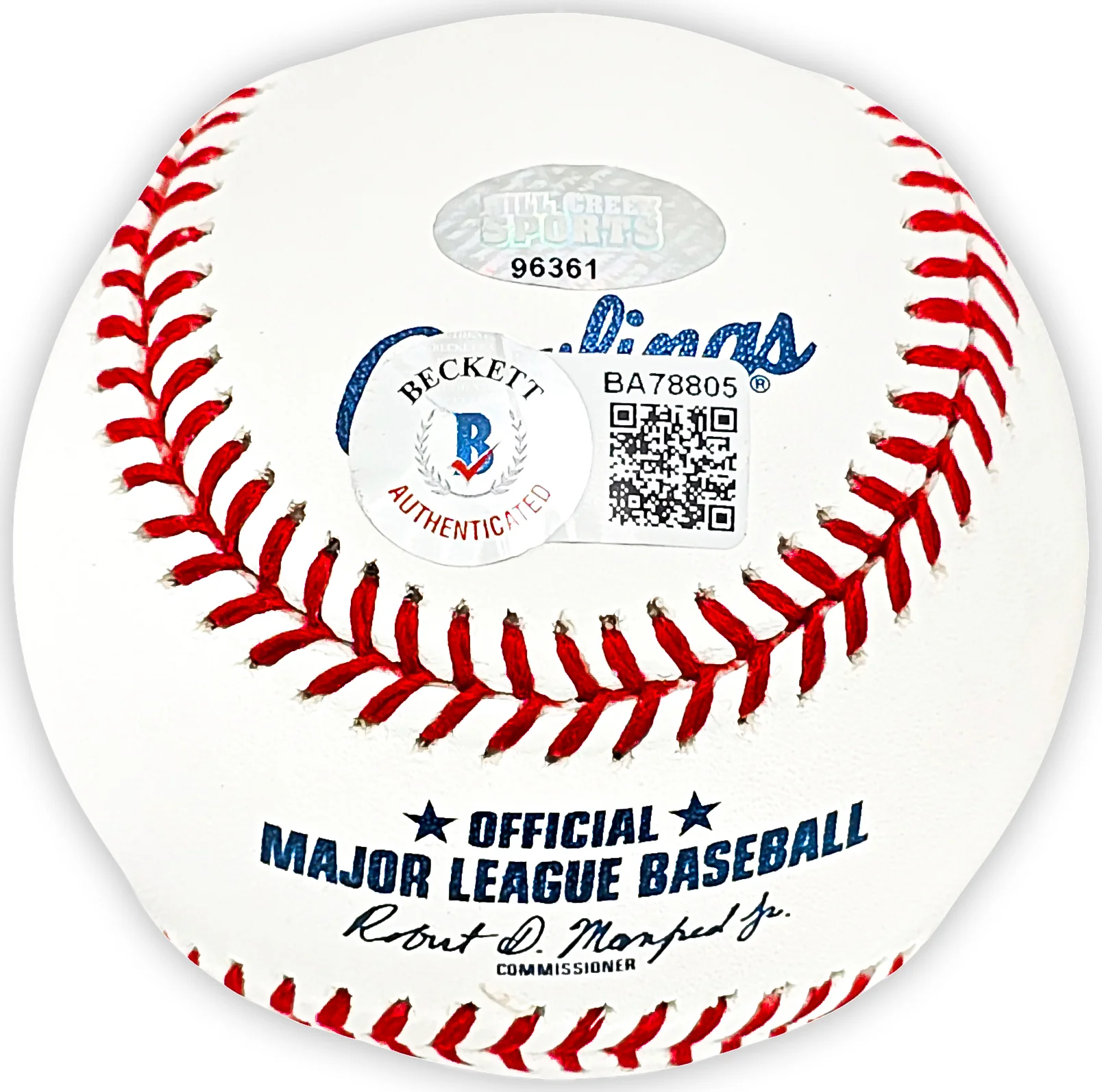 Ken Griffey Jr. Autographed Official MLB Baseball Seattle Mariners Career Uniform Numbers Beckett BAS & MCS Holo Stock #196994 - Image 4
