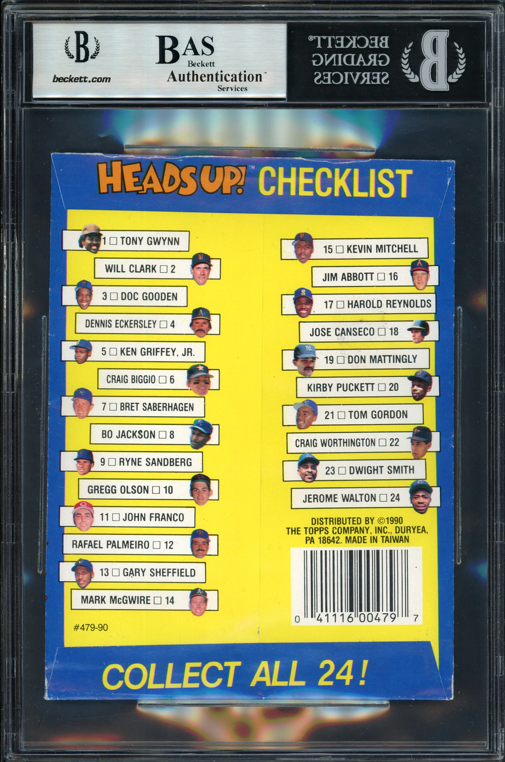 Ken Griffey Jr. Autographed Topps Heads Up Wrapper Seattle Mariners Beckett BAS #15884905 - Image 2