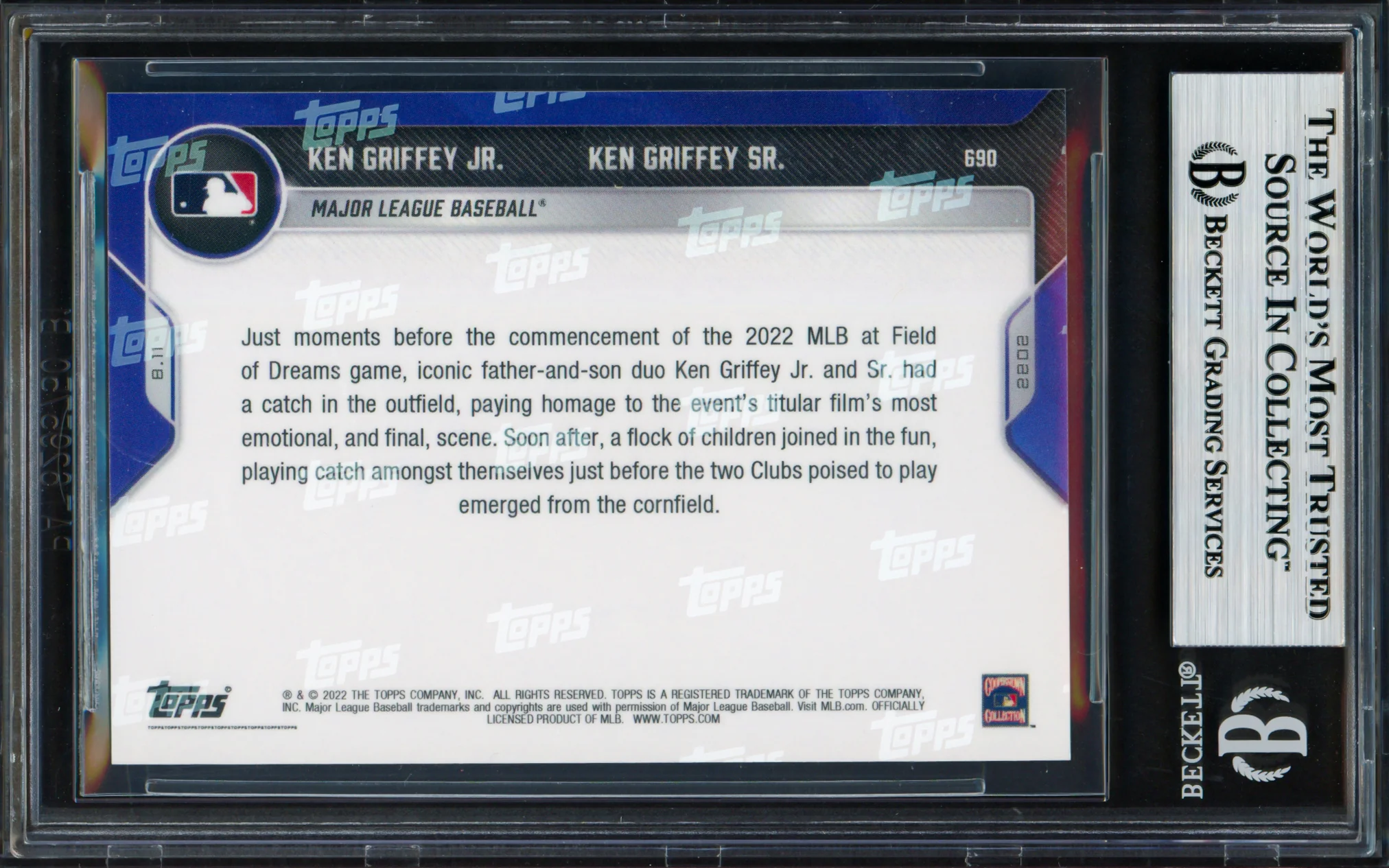 Ken Griffey Jr. & Sr. Autographed 2022 Topps Now Card #690 Beckett BAS Stock #256407 - Image 2