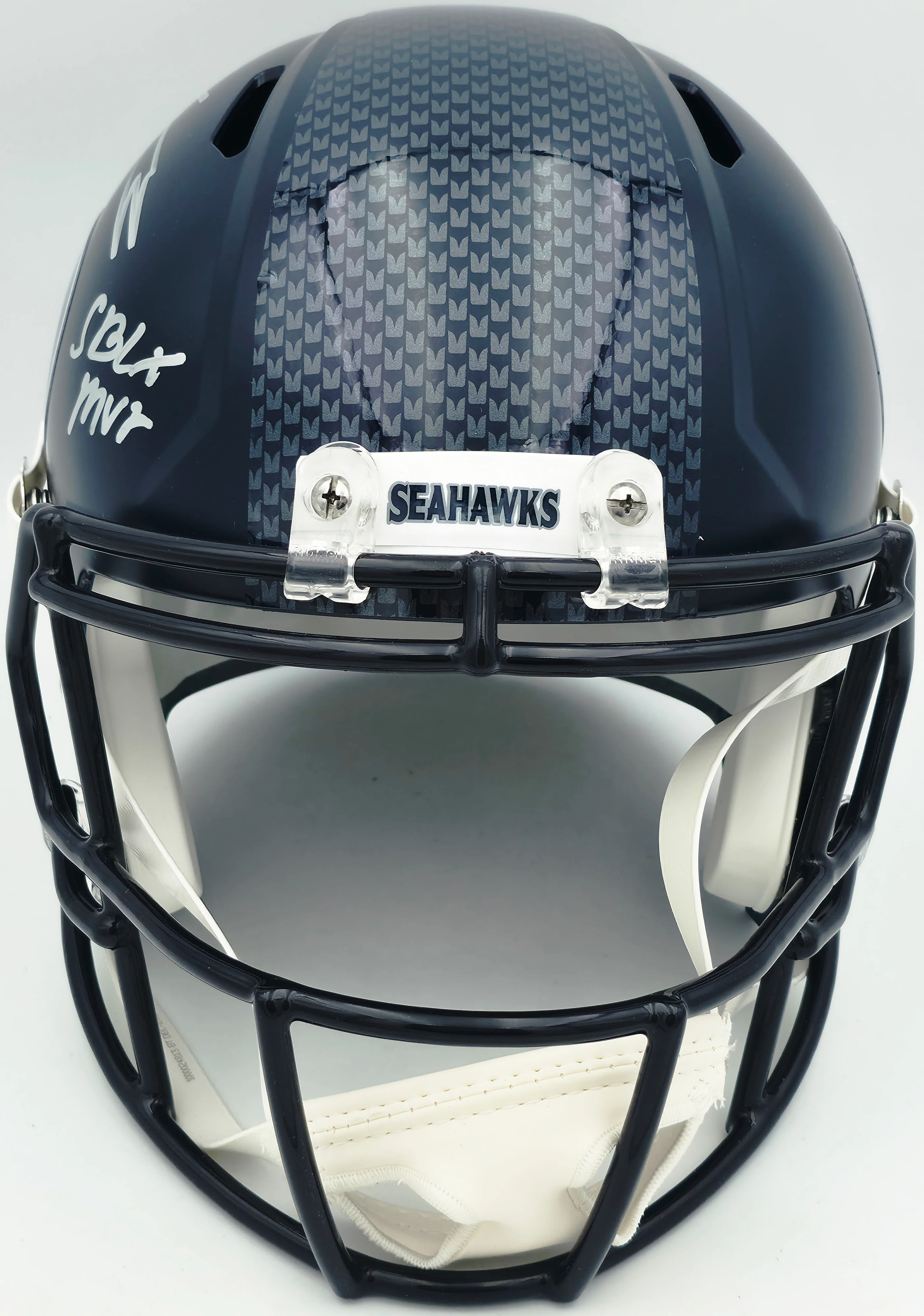 Kenneth Walker III Autographed Seattle Seahawks Blue Full Size Speed Replica Helmet "SB LX MVP" Beckett BAS Witness Stock #262131 - Image 4