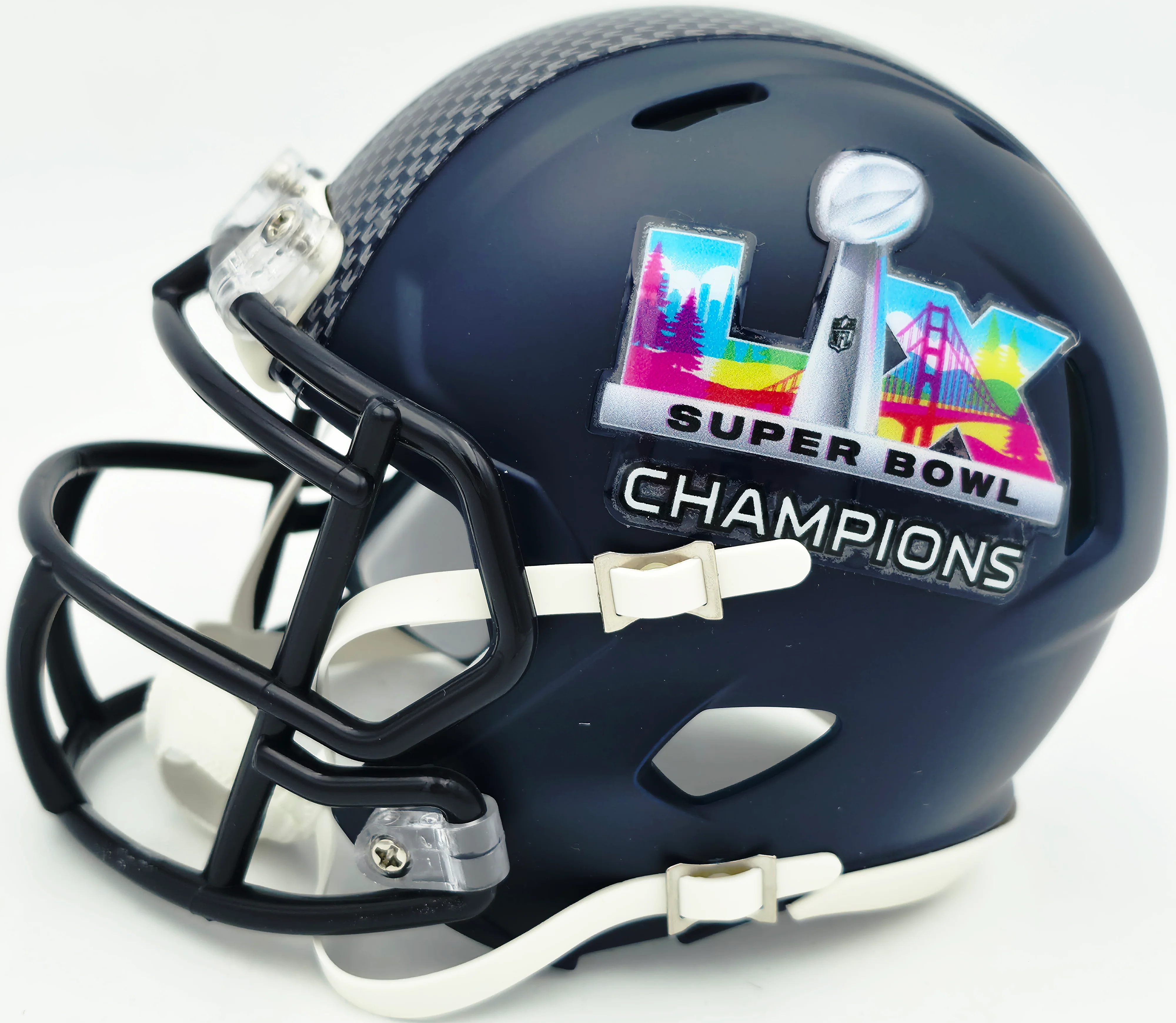 Kenneth Walker III Autographed Seattle Seahawks Blue Super Bowl LX Champions Logo Speed Mini Helmet "SB LX MVP" Beckett BAS Witness Stock #262140 - Image 3