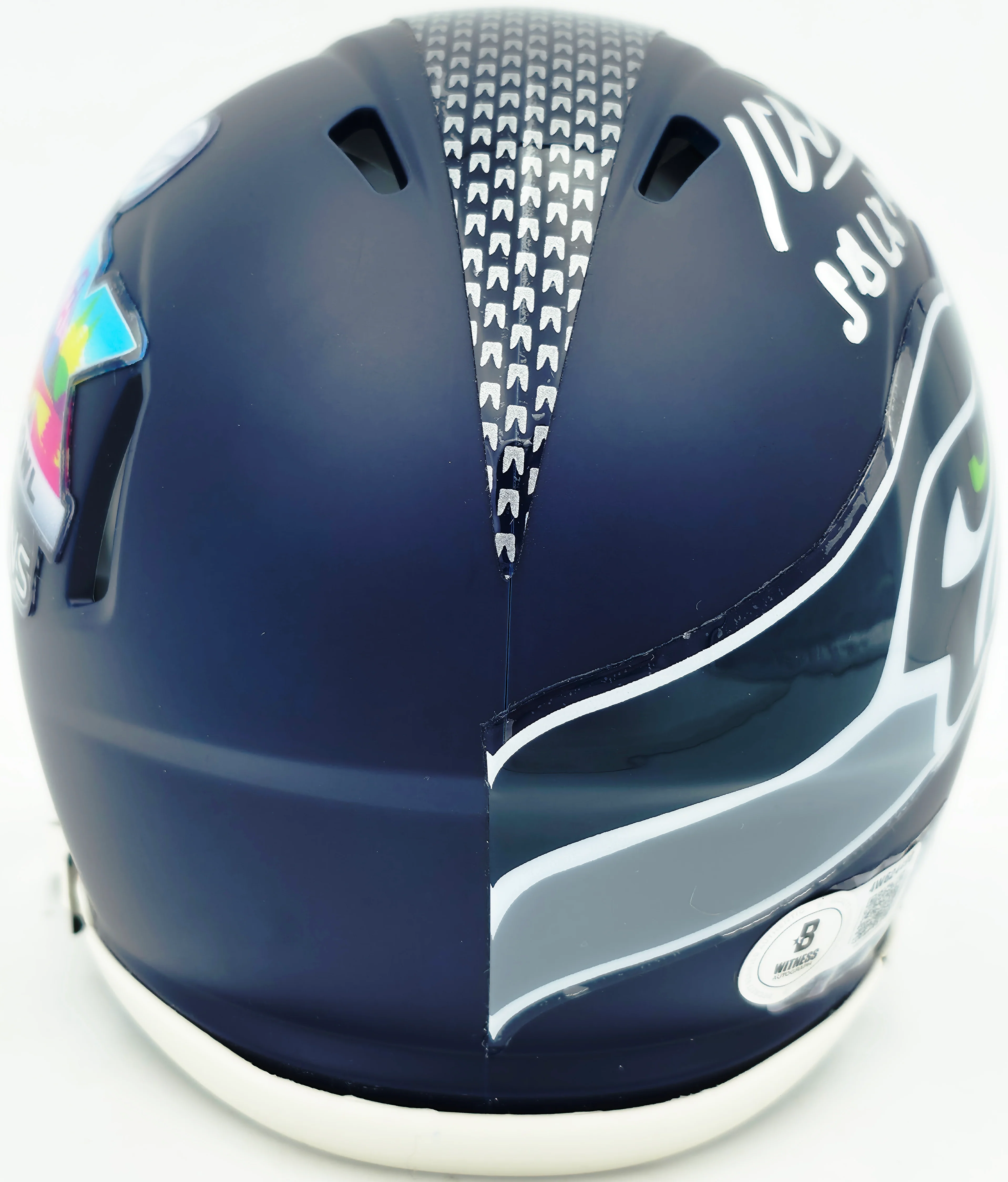 Kenneth Walker III Autographed Seattle Seahawks Blue Super Bowl LX Champions Logo Speed Mini Helmet "SB LX MVP" Beckett BAS Witness Stock #262140 - Image 5