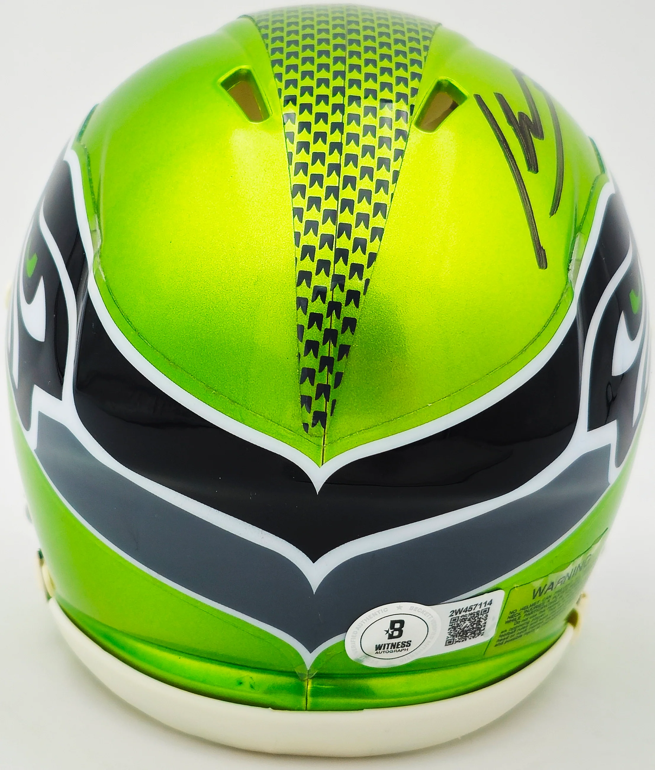 Kenneth Walker III Autographed Seattle Seahawks Flash Green Speed Mini Helmet Beckett BAS Witness Stock #235707 - Image 4