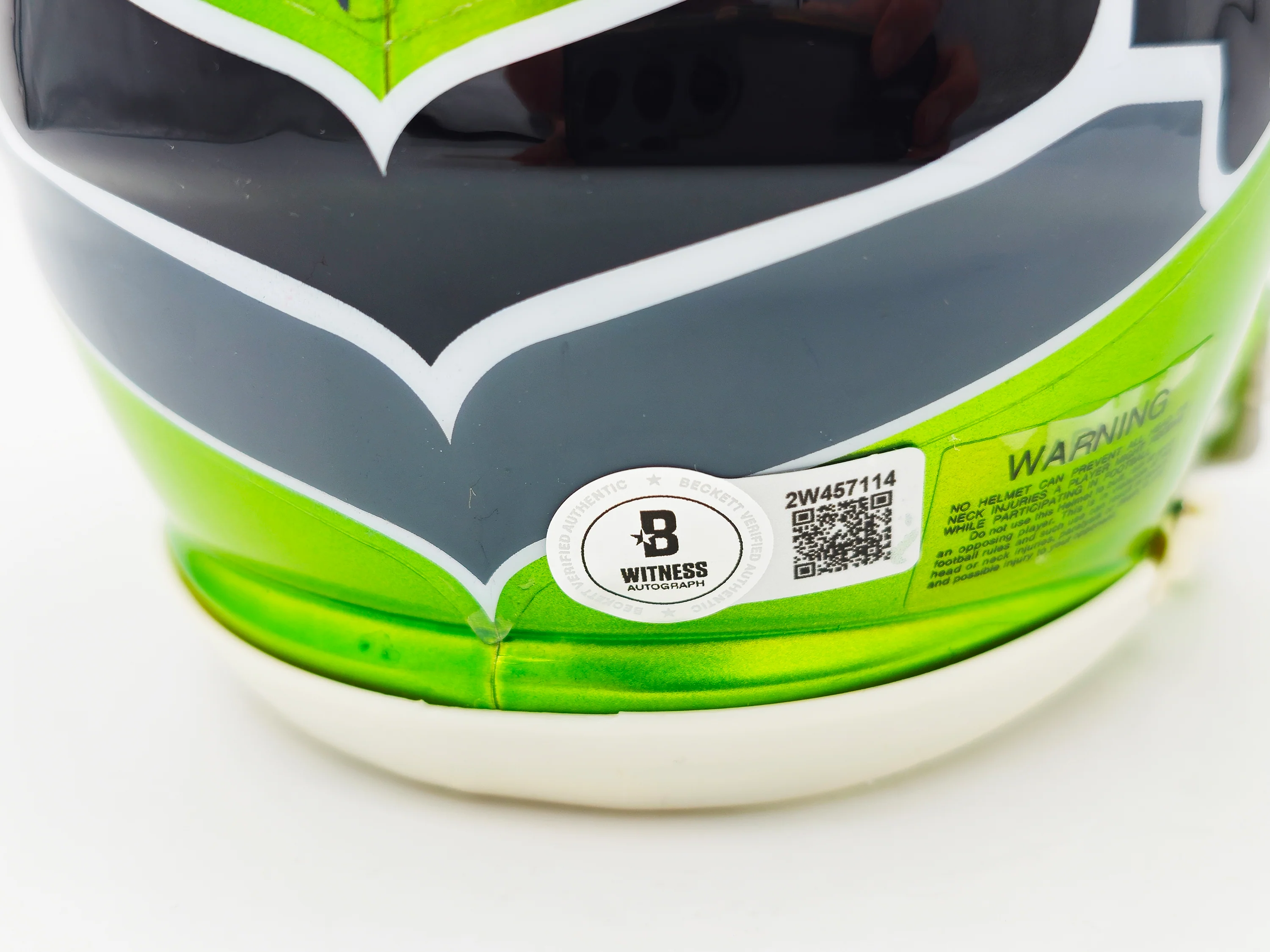 Kenneth Walker III Autographed Seattle Seahawks Flash Green Speed Mini Helmet Beckett BAS Witness Stock #235707 - Image 5