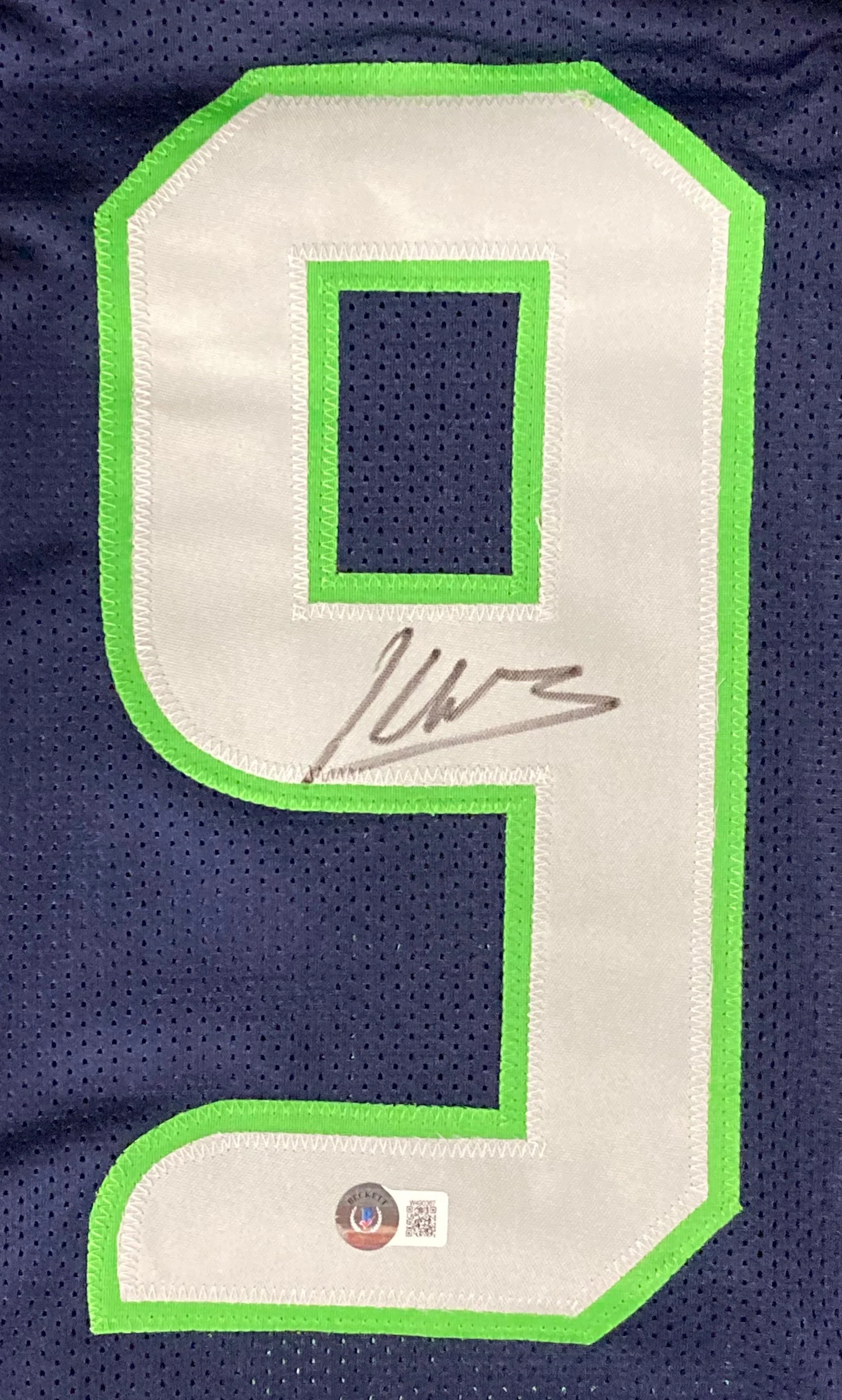 Kenneth Walker III Seattle Signed Navy Blue Football Jersey BAS - Image 2