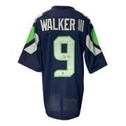 Kenneth Walker III Seattle Signed Navy Blue Football Jersey BAS - Image 5