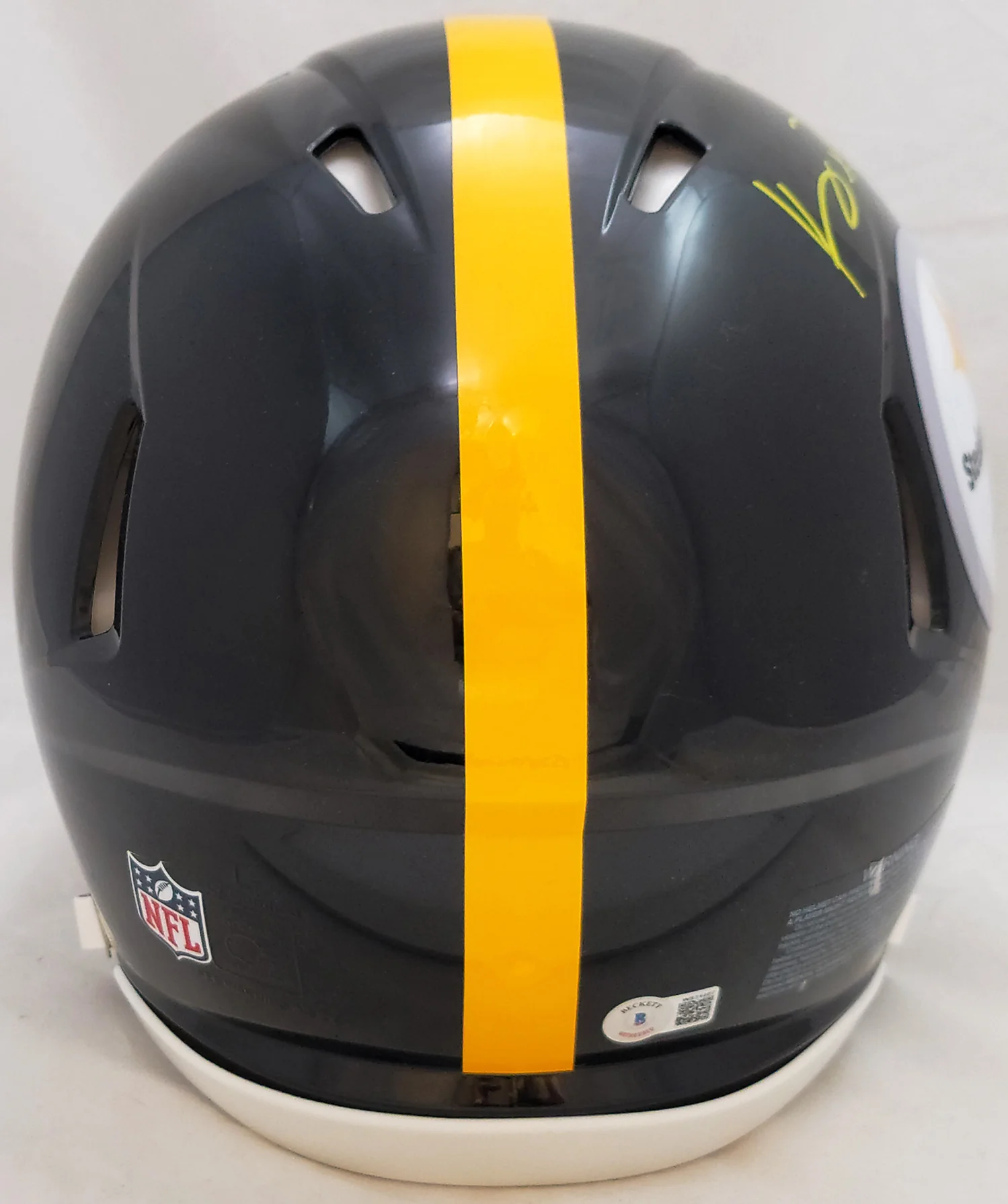Kenny Pickett Autographed Pittsburgh Steelers Black Full Size Authentic Speed Helmet Beckett BAS QR Stock #205920 - Image 3
