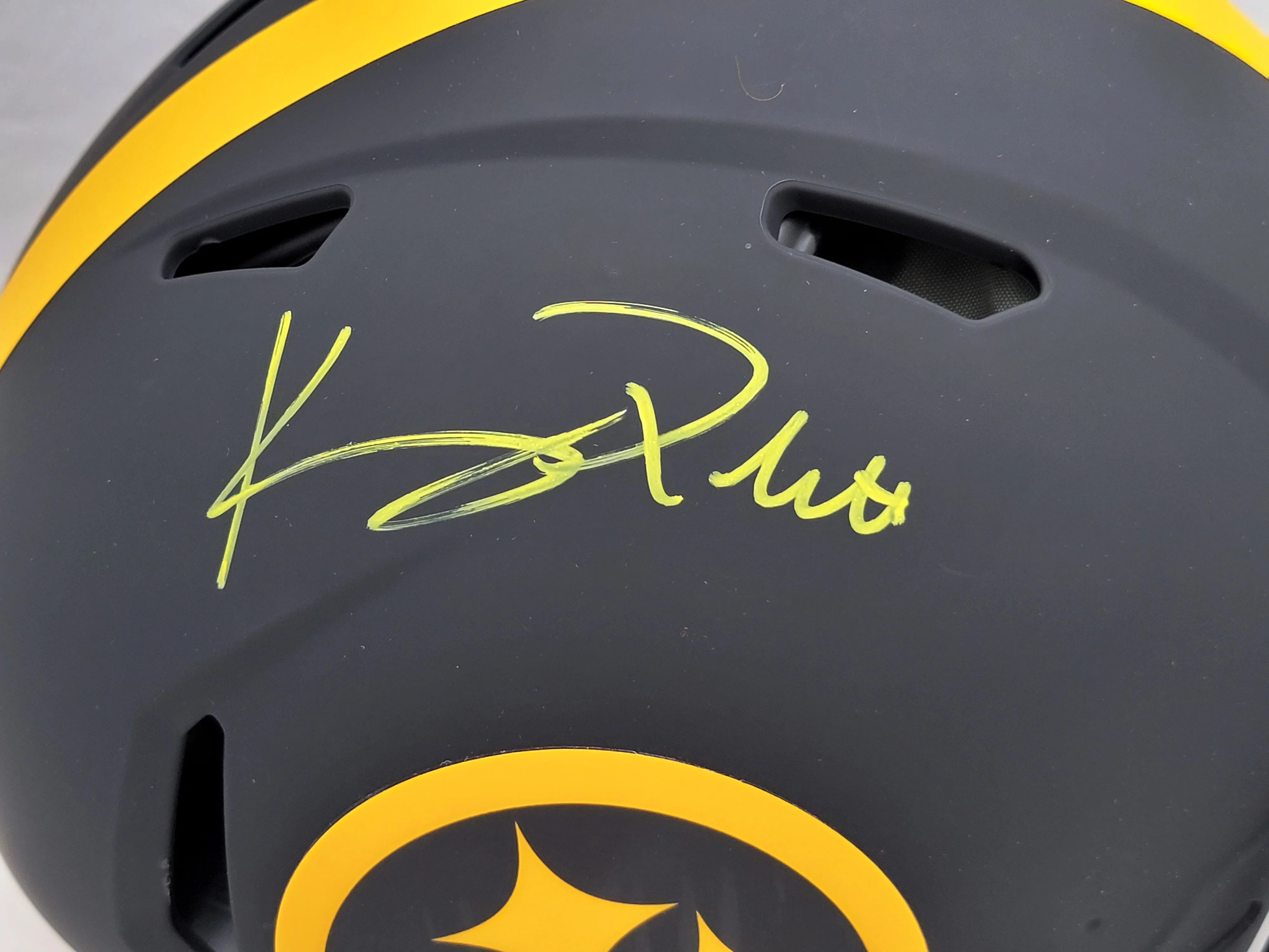 Kenny Pickett Autographed Pittsburgh Steelers Eclipse Black Full Size Authentic Speed Helmet Beckett BAS Witness Stock #207231 - Image 2