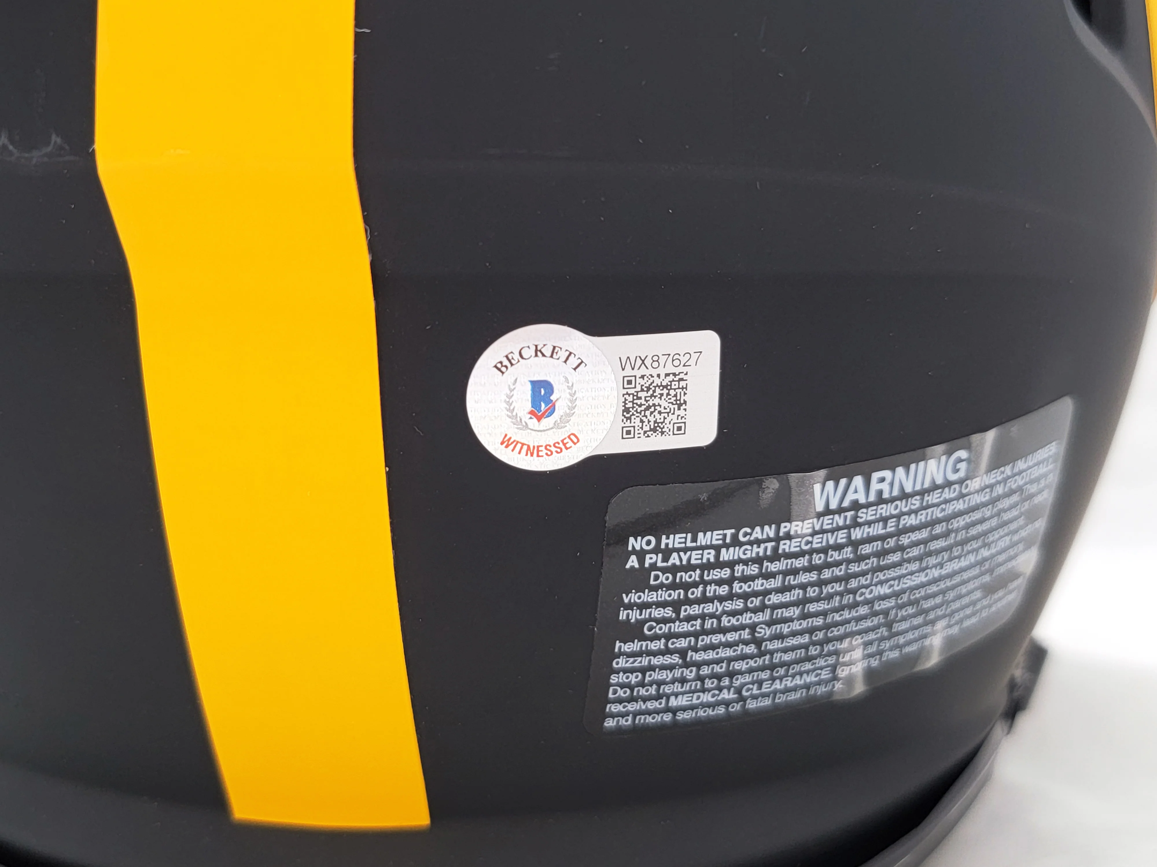 Kenny Pickett Autographed Pittsburgh Steelers Eclipse Black Full Size Authentic Speed Helmet Beckett BAS Witness Stock #207231 - Image 4