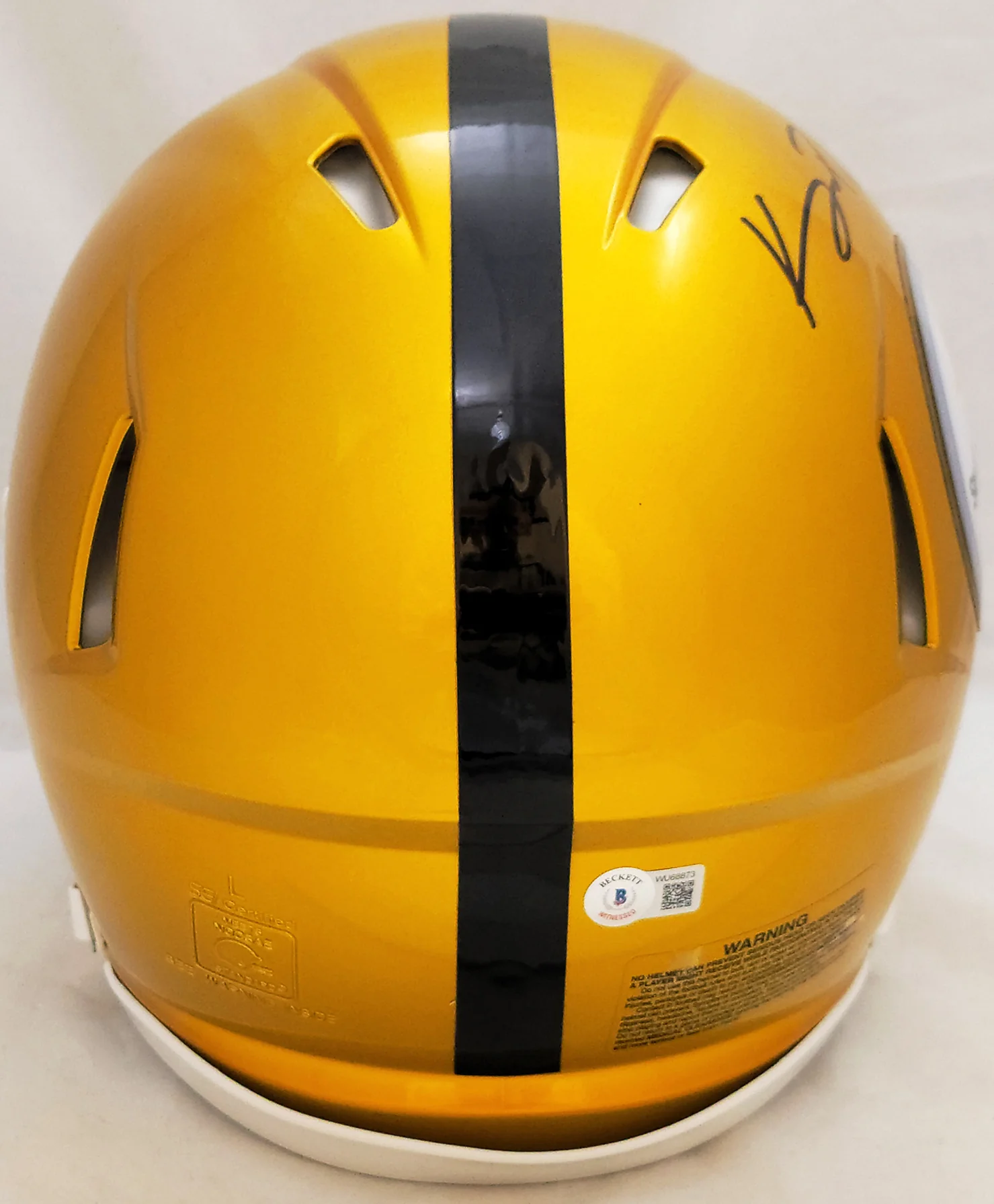 Kenny Pickett Autographed Pittsburgh Steelers Flash Yellow Full Size Authentic Speed Helmet Beckett BAS QR Stock #205924 - Image 3