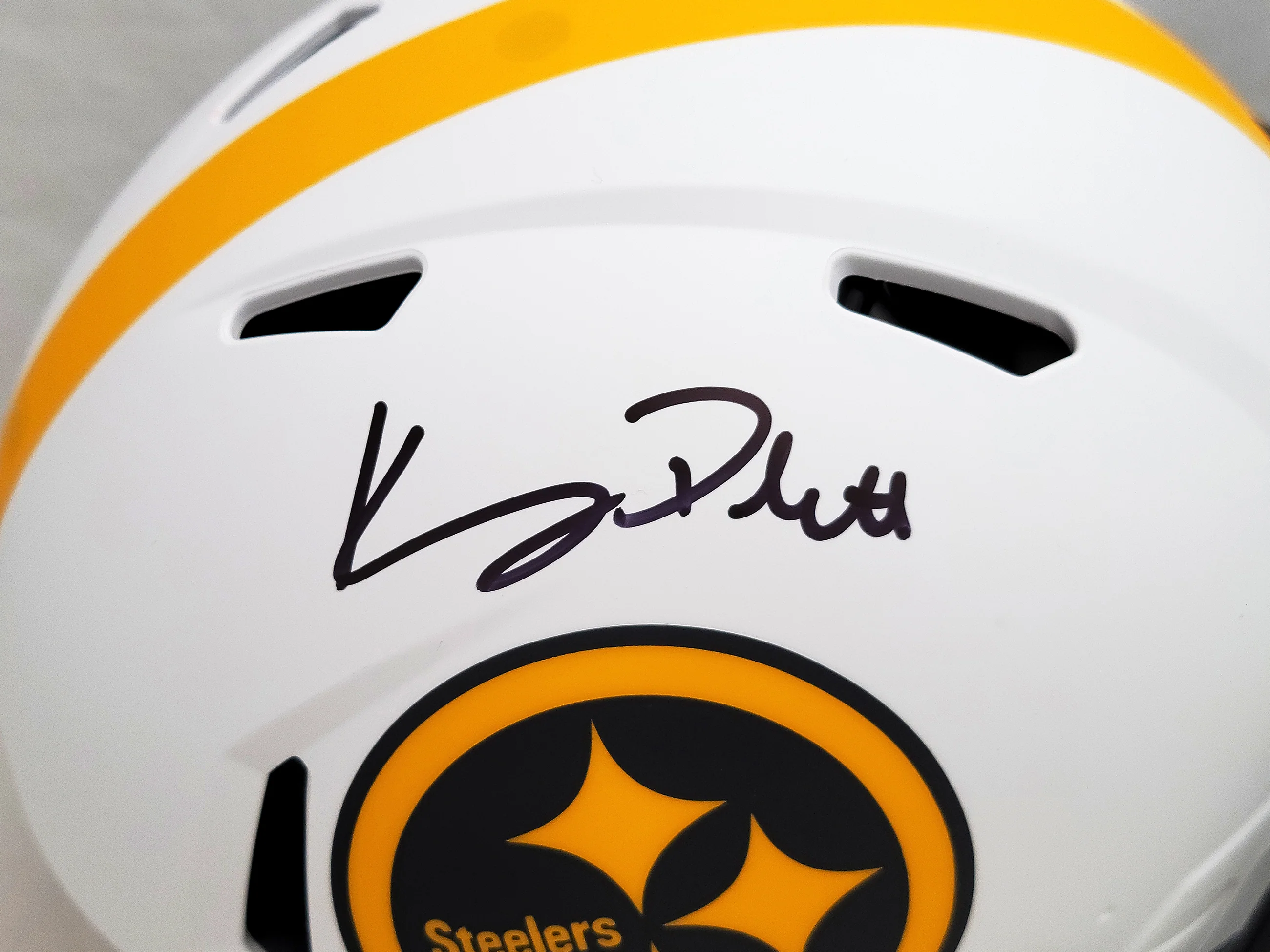 Kenny Pickett Autographed Pittsburgh Steelers Lunar Eclipse White Full Size Authentic Speed Helmet Beckett BAS QR Stock #205922 - Image 2