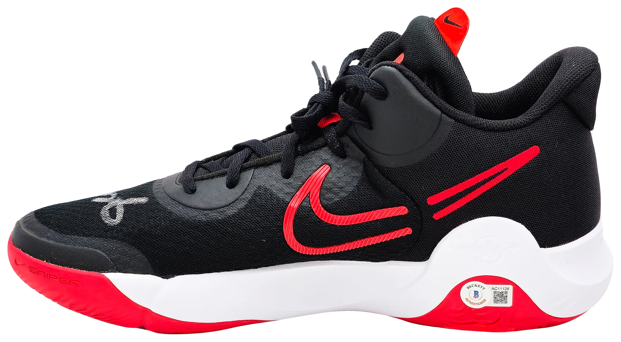 Kevin Durant Autographed Black & Red Nike KD Trey IX Shoes Size 14 With Box Beckett BAS QR Stock #212196 - Image 4