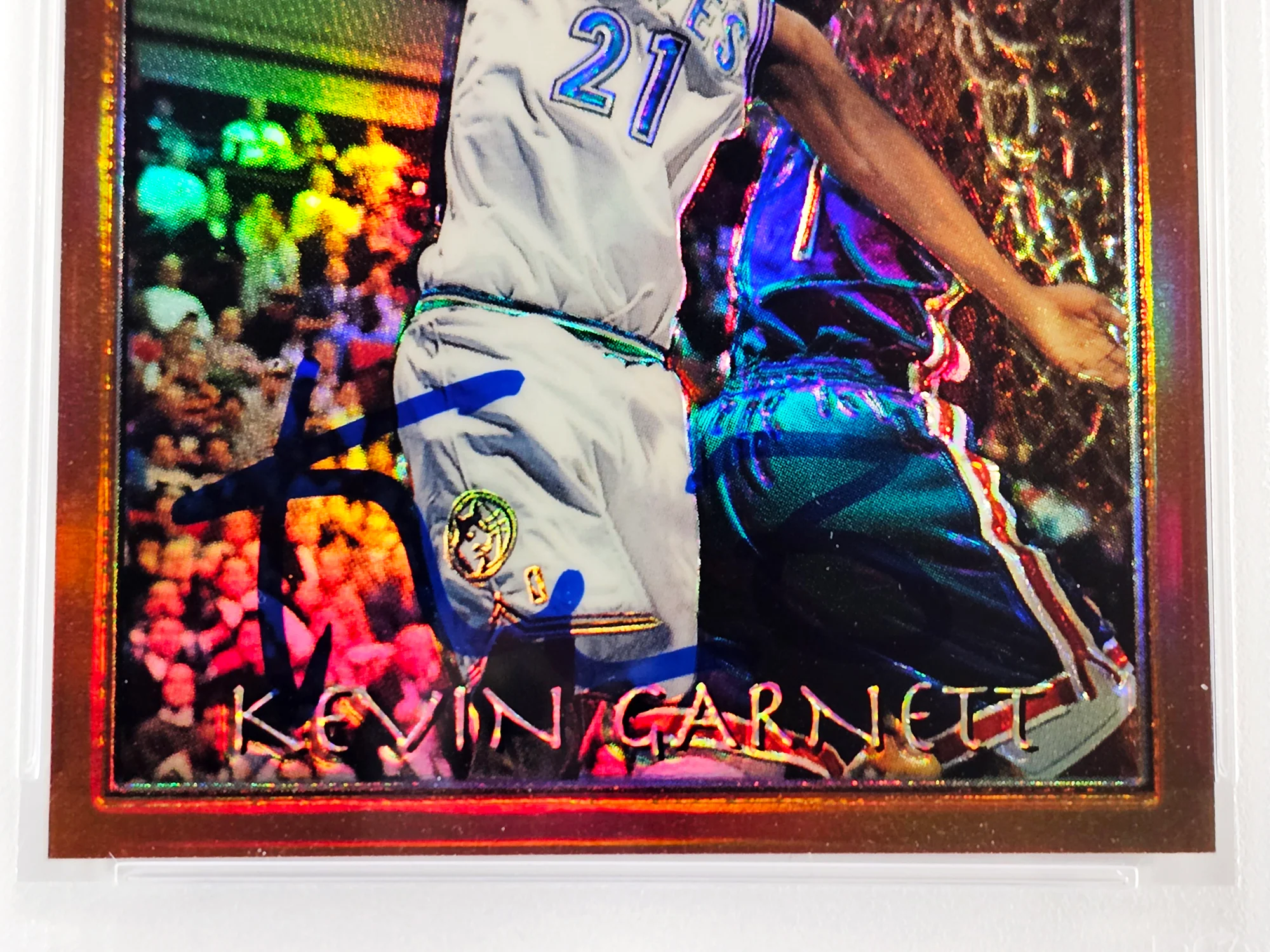 Kevin Garnett Autographed 1996 Finest Refractor Rookie Card #66 Minnesota Timberwolves PSA 8 Auto Grade Gem Mint 10 PSA/DNA #70010843 - Image 3
