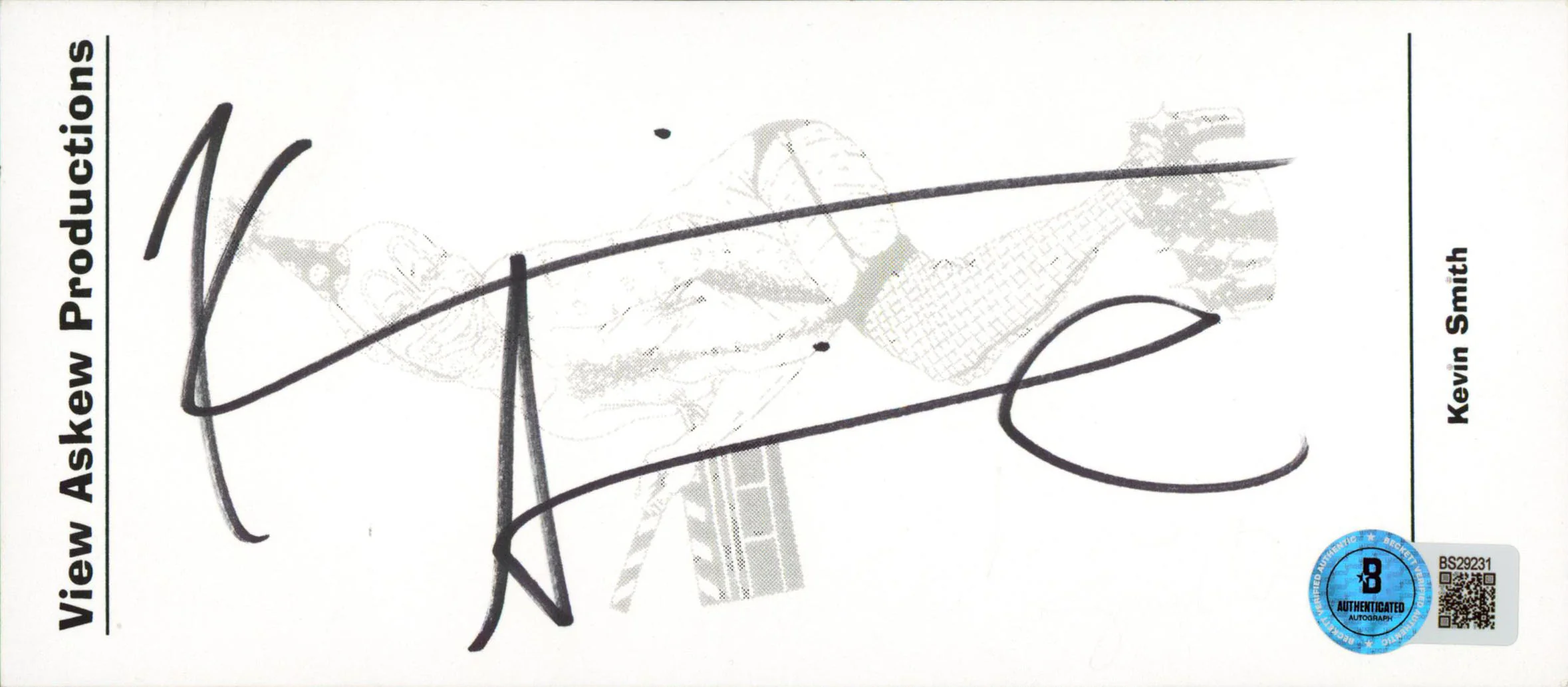 Kevin Smith Jay and Silent Bob Authentic Signed 3.5x7.75 Card BAS #BS29231 - Image 2