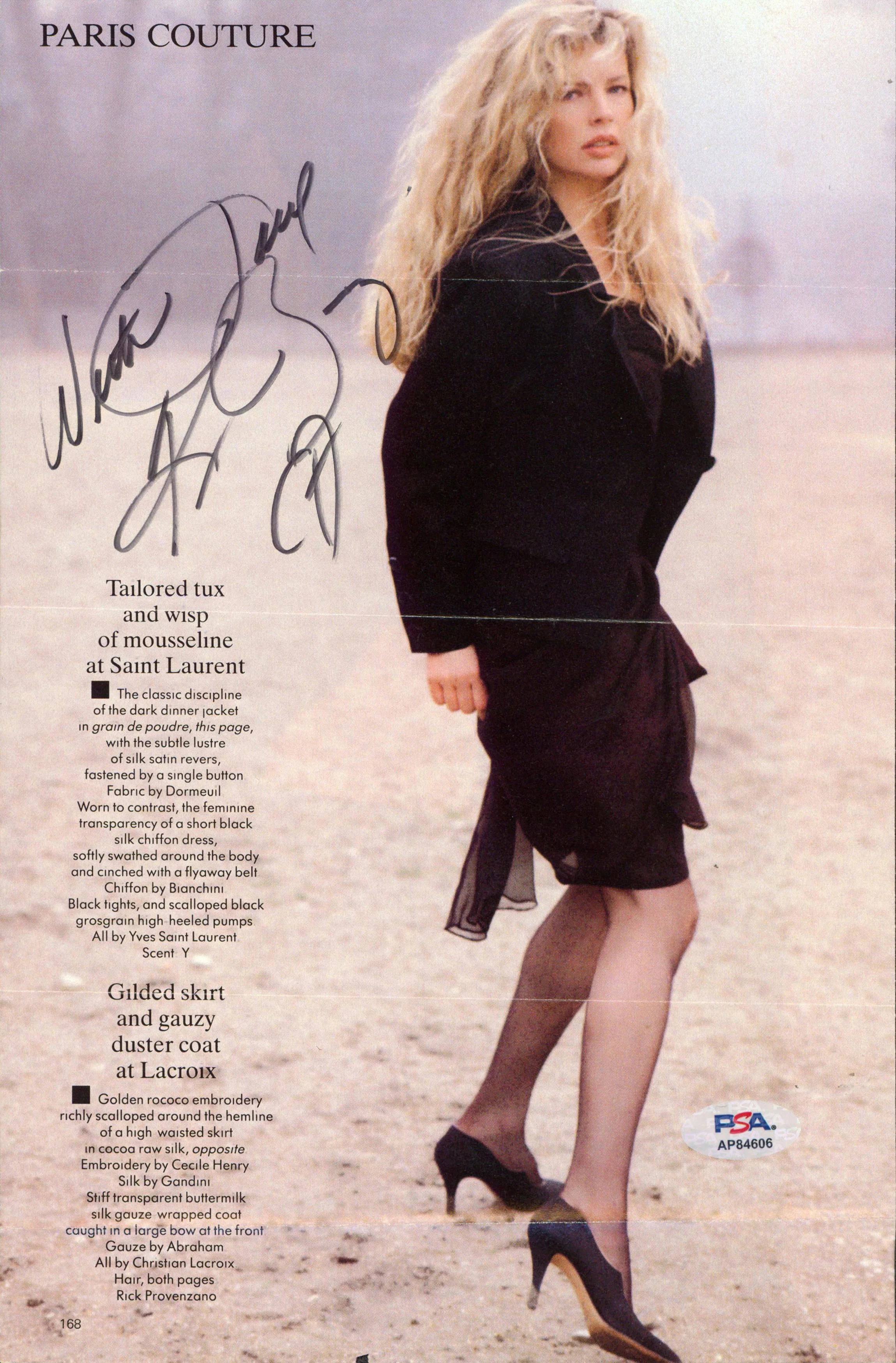 Kim Bassinger "With Love" Authentic Signed Magazine Page PSA/DNA #AP84606 - Image 2