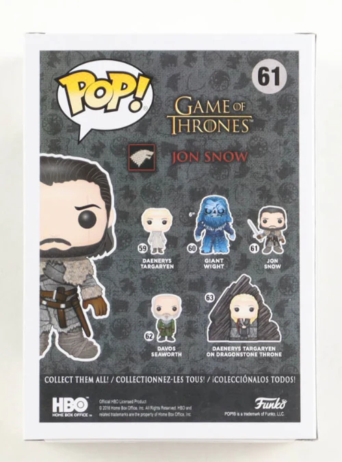 Kit Harington Signed "Game of Thrones" #61 Jon Snow Funko Pop Figure - Radtke - Image 3