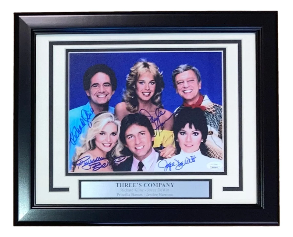 Kline DeWitt Banes Harrison Signed Framed 8x10 Three's Company Photo JSA ITP
